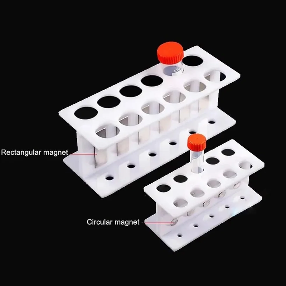 Szkło laboratoryjne Stojak na materiały laboratoryjne do ekstrakcji magnetycznych probówek wirówkowych. Stojak na magnetyczne probówki wirówki (10-15ml-8holes)