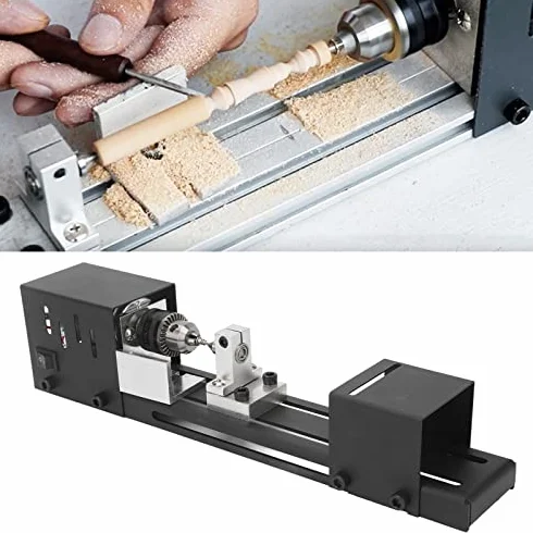 Mini maszyna tokarska, regulowana 7 prędkość tokarki do drewna, 8000RPM tokarka do metalu dla koralików, biżuterii, rzemiosła, Zastosowanie brzeszczotu 50mm/1.97in