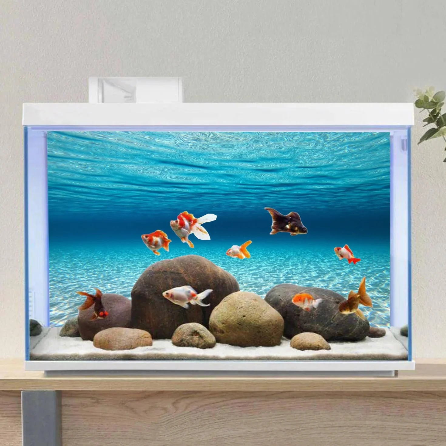 91 x 50 cm podmorski motyw akwarium tło niebieski ocean podwodny świat akwarium tło akwarium tło
