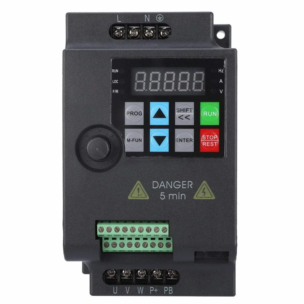 Przetwornica częstotliwości VFD 0,75 kW 3-fazowy regulator prędkości 220 V/380 V