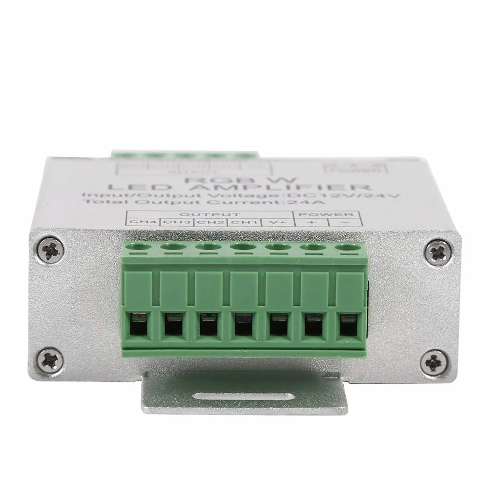 GOTOTOP wzmacniacz LED RGBW 4-kanałowy 12-24V 24A kontroler taśmy LED aluminiowa obudowa