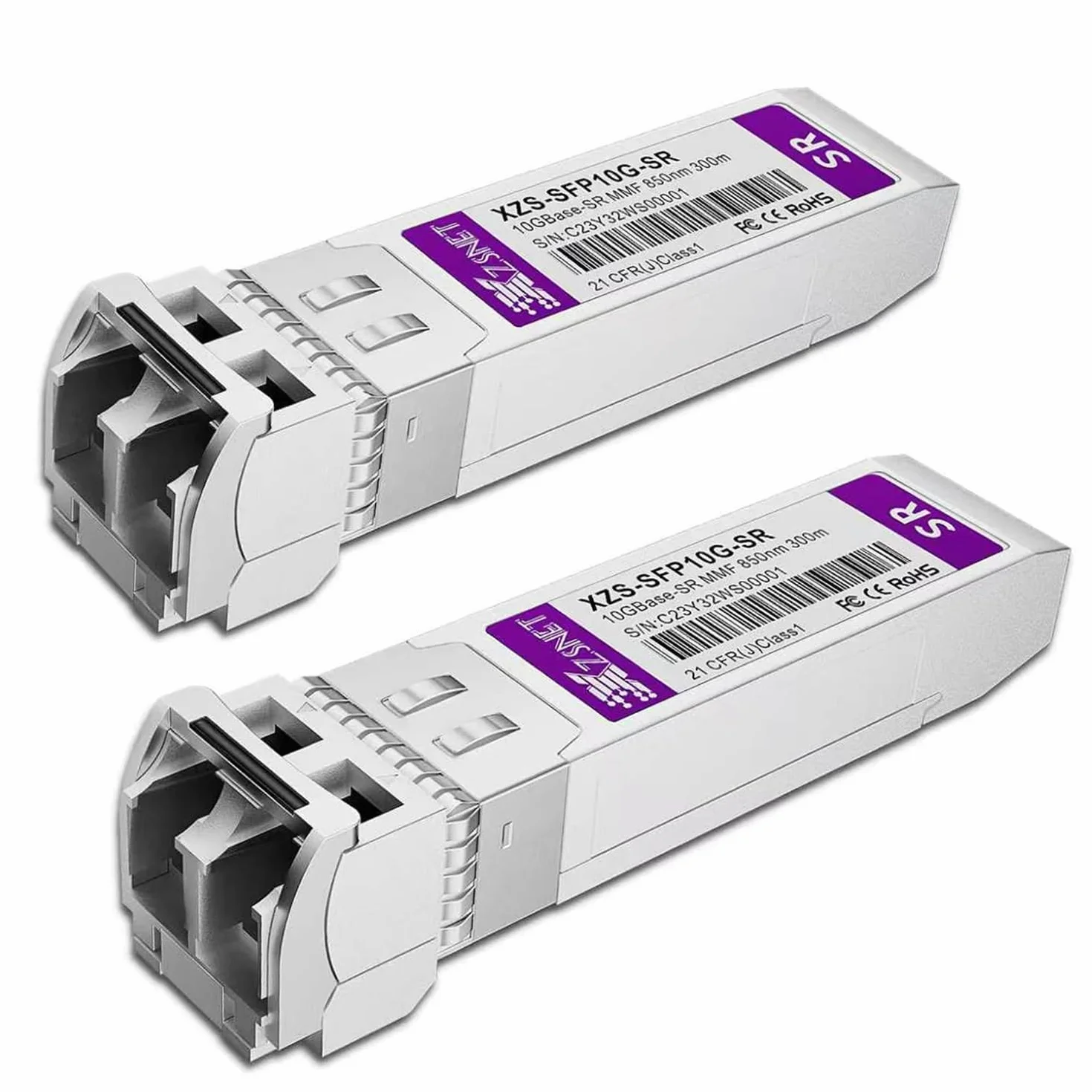 Transceiver 10GBASE-SR SFP+, wielomodowy moduł światłowodowy 10G SFP+ do LC, kompatybilny z Cisco SFP-10G-SR, Ubiquiti UniFi UF-MM-10G, Mikrotik S+85DLC03D, Meraki, Netgear, D-Link i innymi, 2