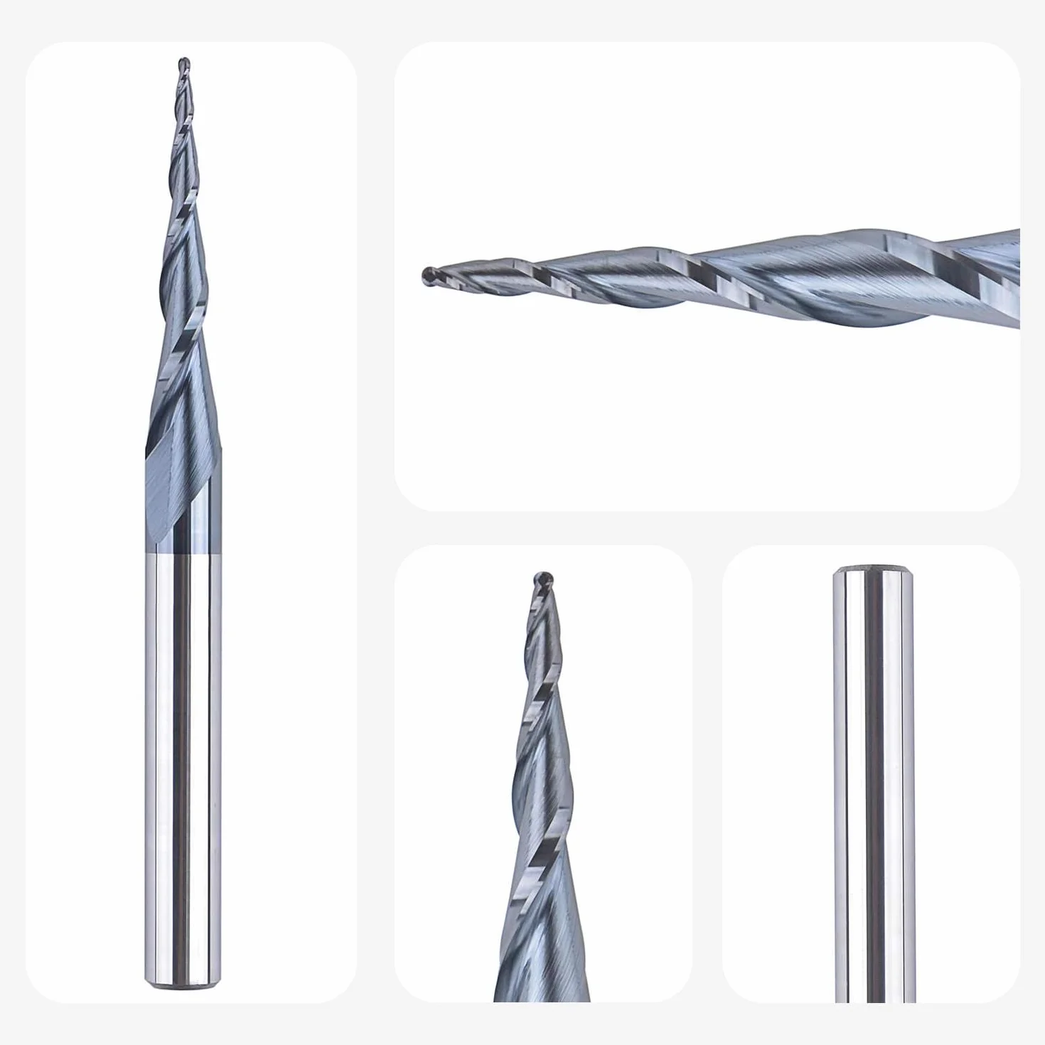 SpeTool CNC narzędzie do grawerowania z węglika wolframu z zaokrągloną końcówką, promień 0,5 mm, pręt 6 mm