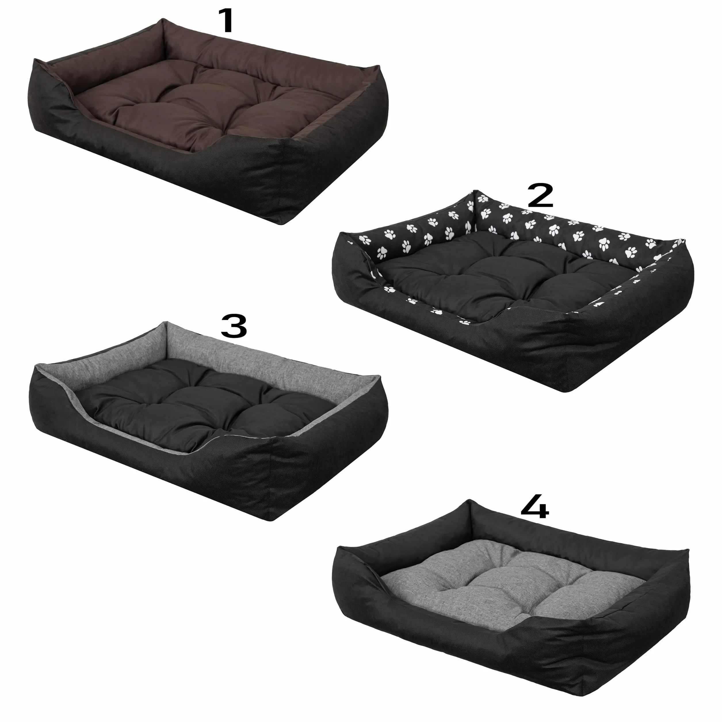 PillowPrim Legowisko dla Psa i Kota - Przytulna Poduszka dla Bardzo Dużych Psów - Podwyższone Krawędzie, Łatwe do Czyszczenia, XXL, 125 x 98 cm, Brązowe