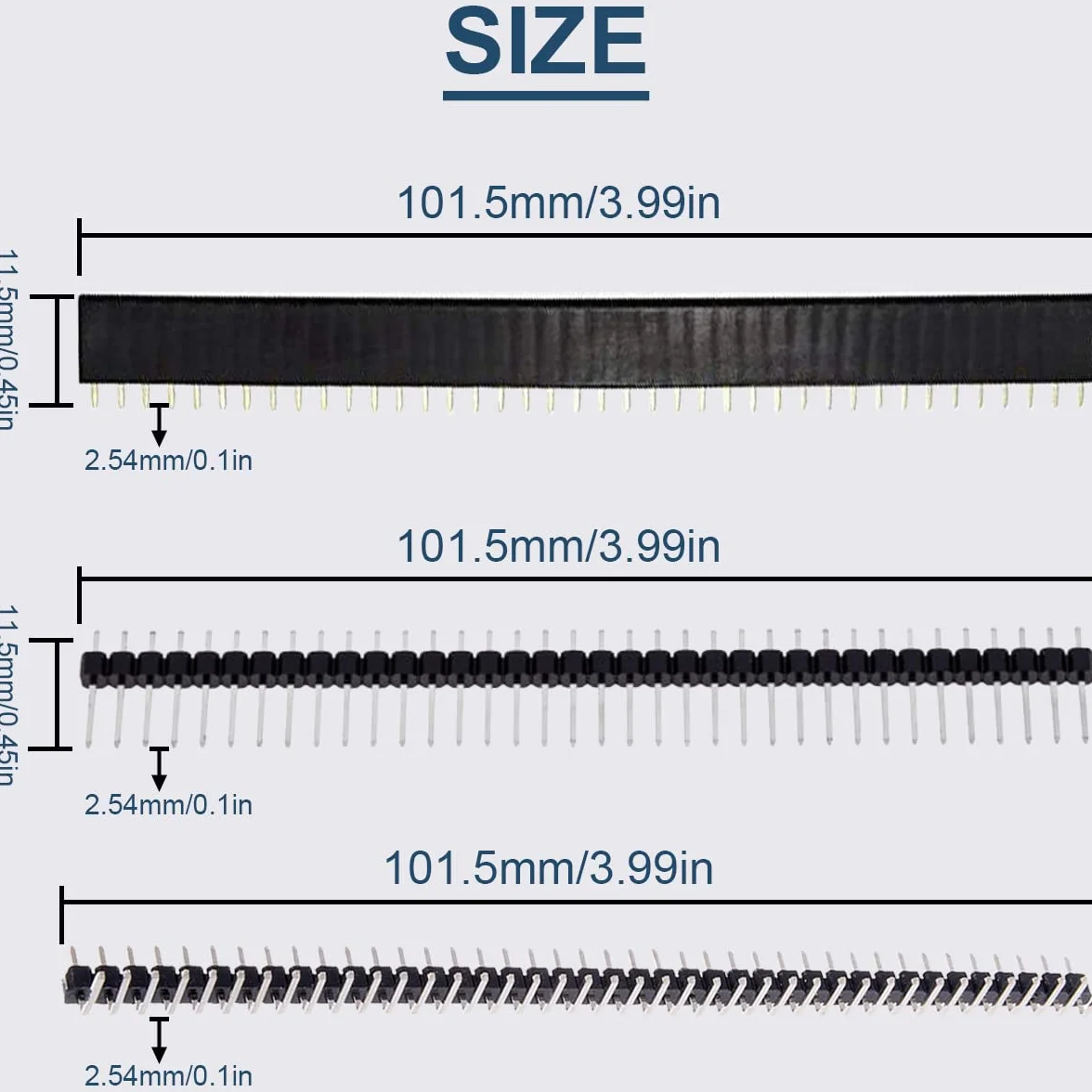 30 szt. 2,54 mm 40 pinów jednorzędowe męskie i żeńskie złącze nagłówka prosty pojedynczy rząd żeński pojedynczy rząd 40 pinów jednorzędowy kąt prosty, do Arduino Shield