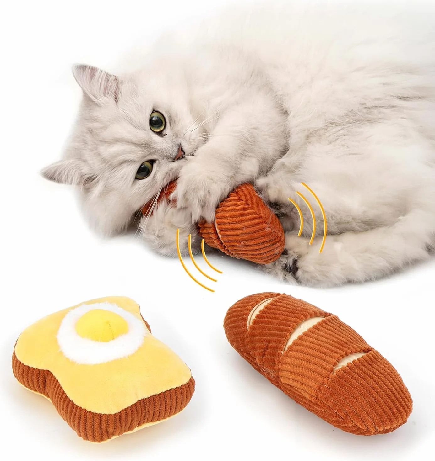 Cat Toys, 2 sztuki zabawek dźwiękowych Catnip Bell Sound Toys Soft and Durable, interactive Cat Kick Chew Bite Toys for Indoor Cats, 2 rozmiary dla wszystkich ras
