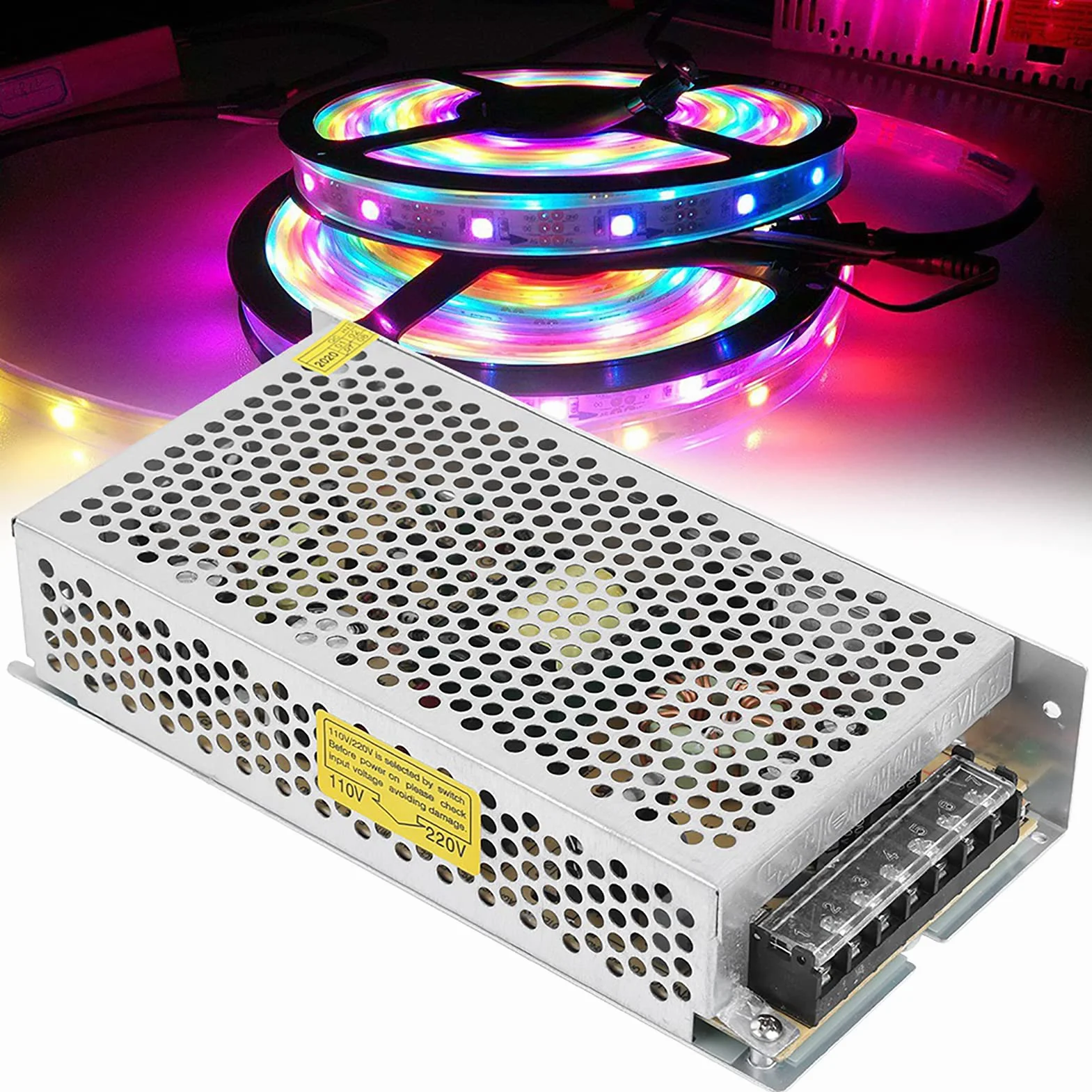 Zasilacz impulsowy, zasilacz LED DC 5V do sprzętu monitorującego system bezpieczeństwa (S-100-5 (5V / 20A / 100W) AC110/220V ± 15%)