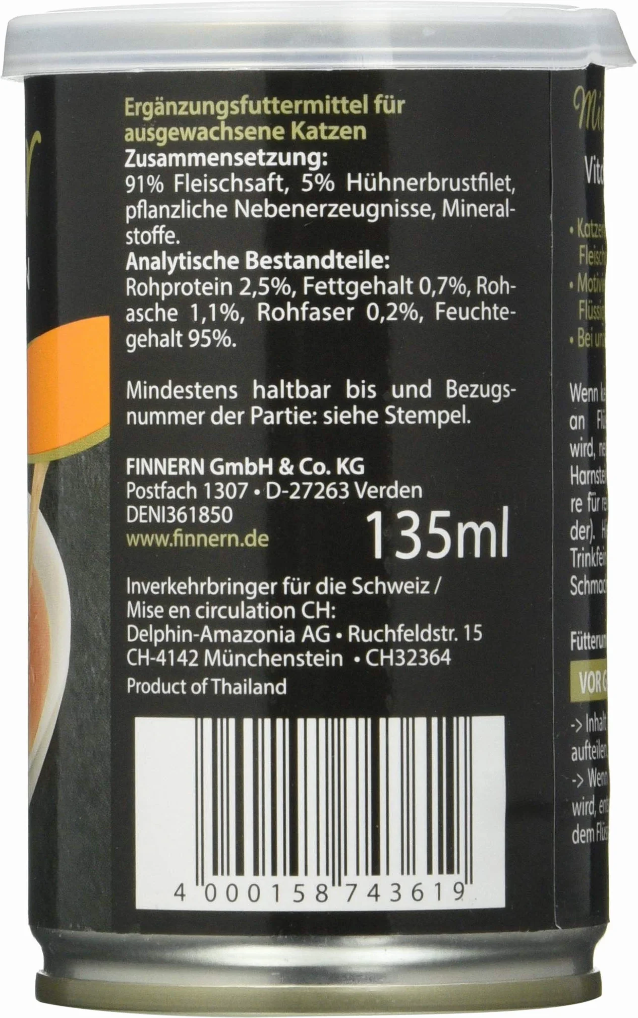 MIAMOR - Vitaldrink | Pyszny napój dla dorosłych kotów wspomagający wchłanianie płynów. Karma uzupełniająca w puszce do wspomagania funkcji nerek | kurczak 24 x 135 ml