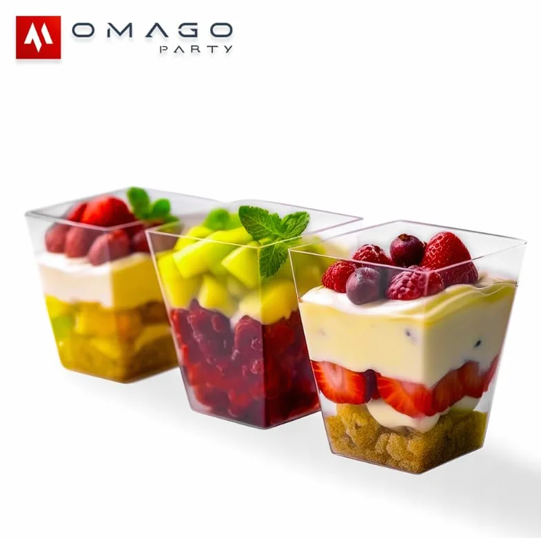 OMAGO pojemniki na desery 150ml 24szt przezroczyste