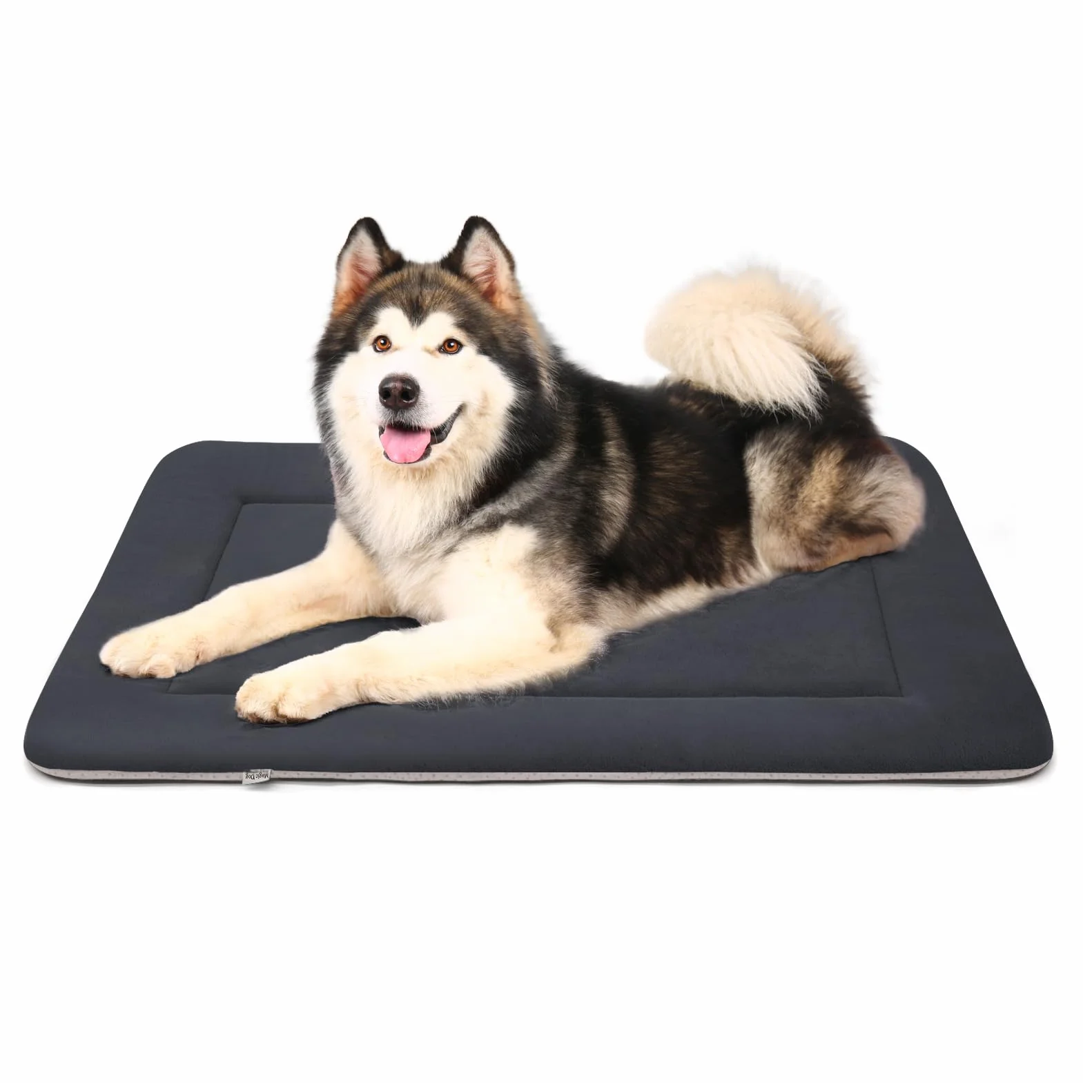 Magic Dog Miękka bardzo duża mata do legowiska dla psa Jumbo 112 cm można prać w pralce łóżko dla zwierząt z antypoślizgowym dnem, ciemnoszara XL