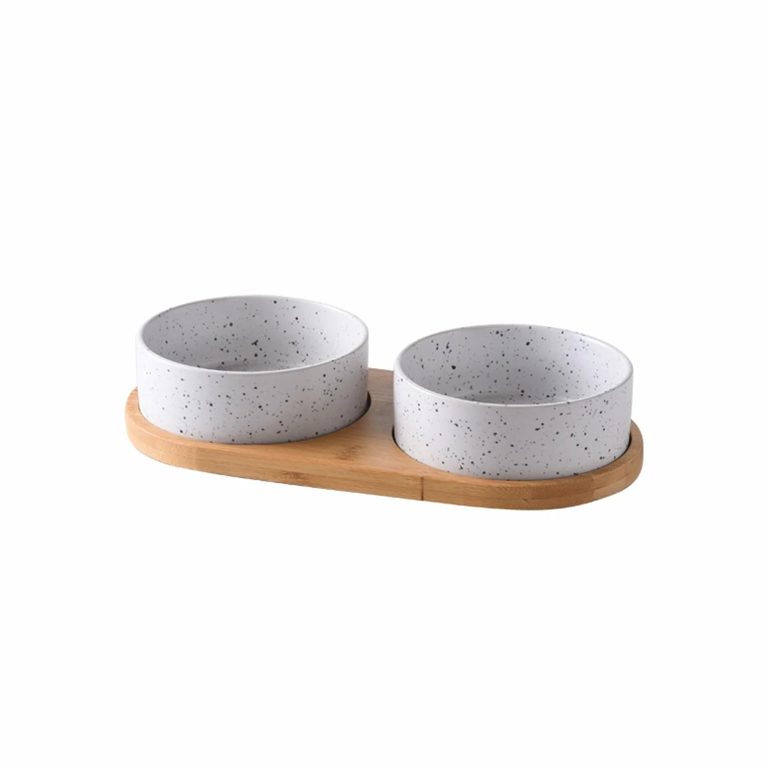 Ceramiczna miska dla psów ważona miska na karmę dla psów z drewnianą podkładką miska do karmienia zwierząt domowych, mokra lub sucha karma i naczynie na wodę, akcesoria domowe dla kotów i psów