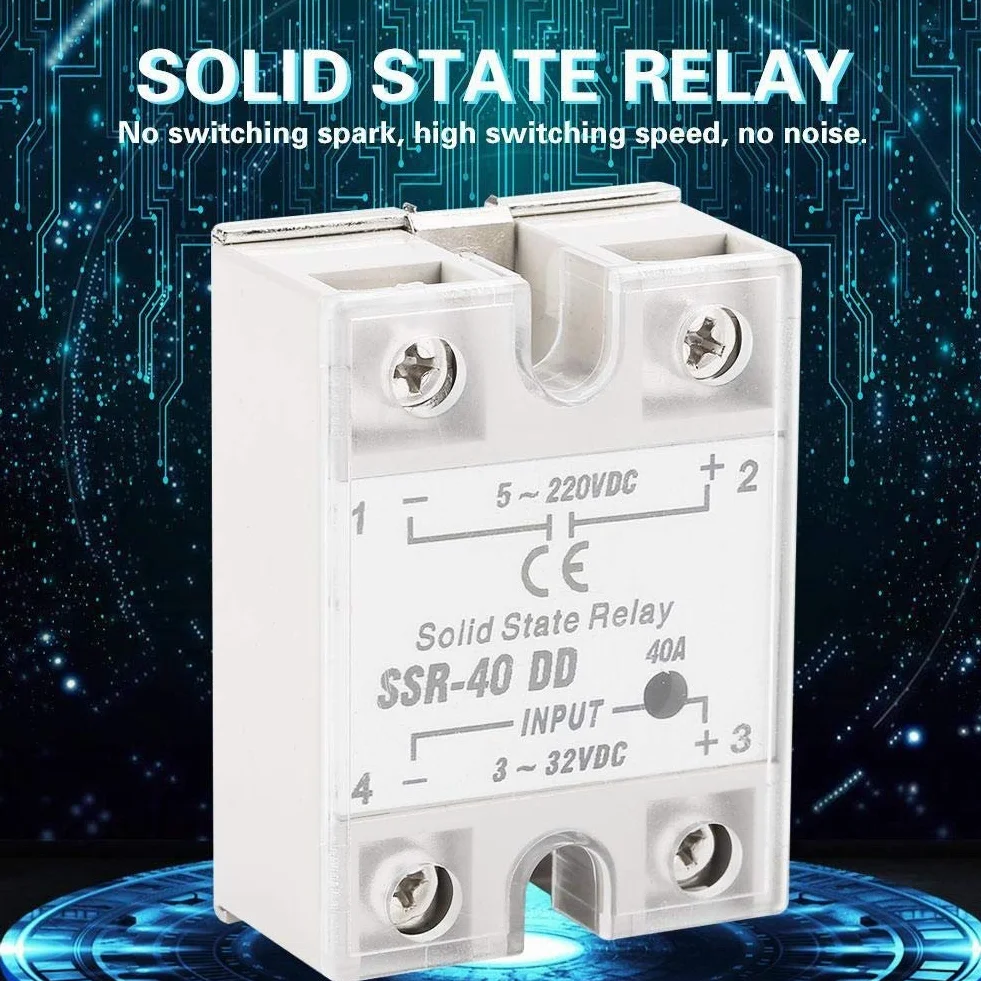 KSTE SSR-40 DD 40A 5-220VDC Przekaźnik półprzewodnikowy do automatyzacji procesów przemysłowych
