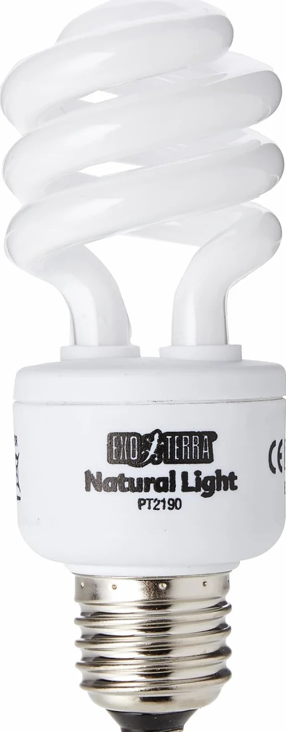Exo Terra Natural Light, pełne spektrum światła dziennego, kompaktowa lampa UVB z idealnym spektrum światła dziennego dla wszystkich gadów i płazów, 25 W, oprawa E27