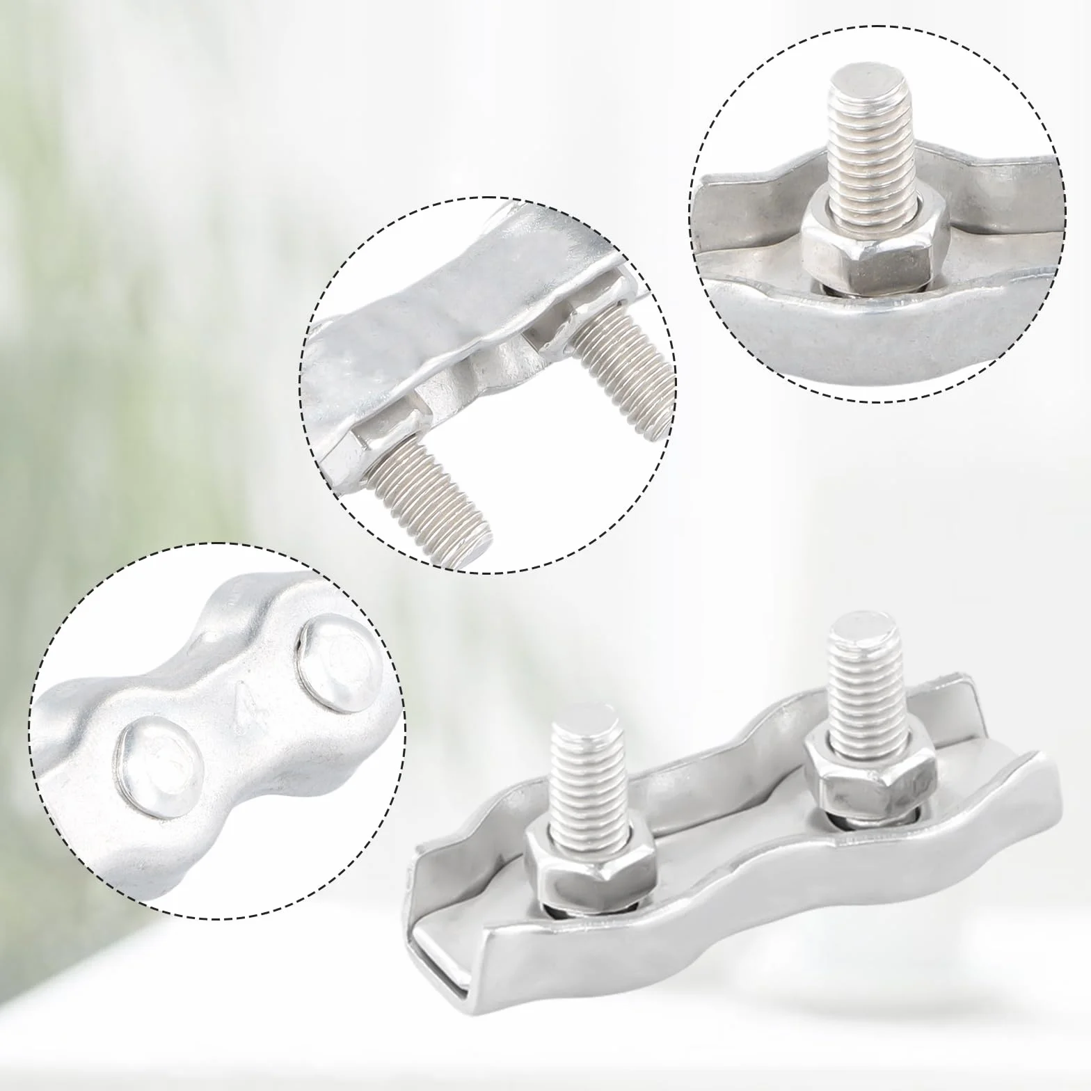 Zacisk linowy Duplex M4 ze stali nierdzewnej 304, 10 sztuk, do liny 4 mm