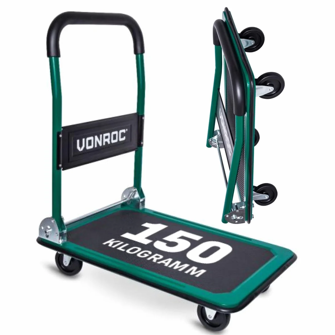 VONROC Wózek transportowy składany 150 kg