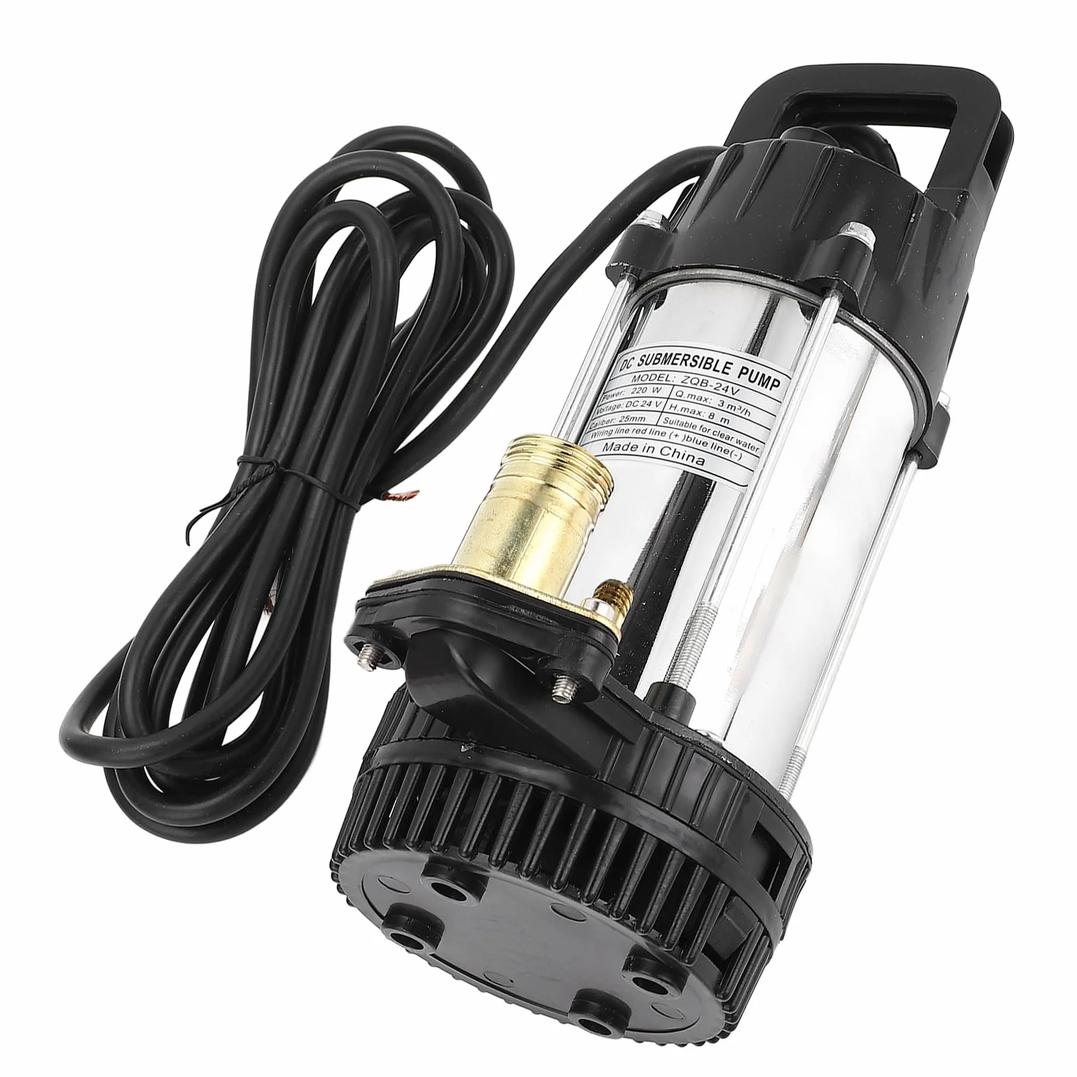 DC24V pompa zatapialna odporna na zużycie wirnik odśrodkowy pełny silnik miedziany 220 W 3 metry 8 m podnośnik do odpływu basenowego