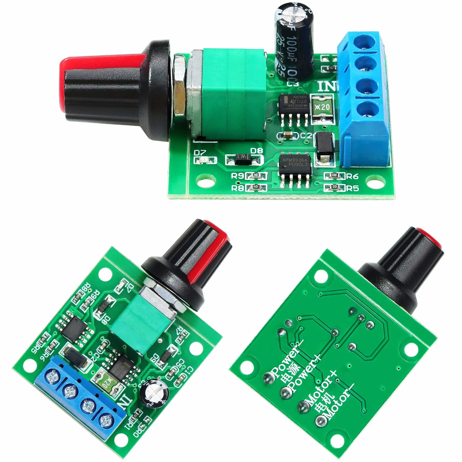 2 sztuki PWM regulator prędkości obrotowej DC 1,8 V 3 V 5 V 6 V 12 V 2 A 1803BK regulowany regulator prędkości, moduł sterowania niskiego napięcia, kontroler z przyciskiem