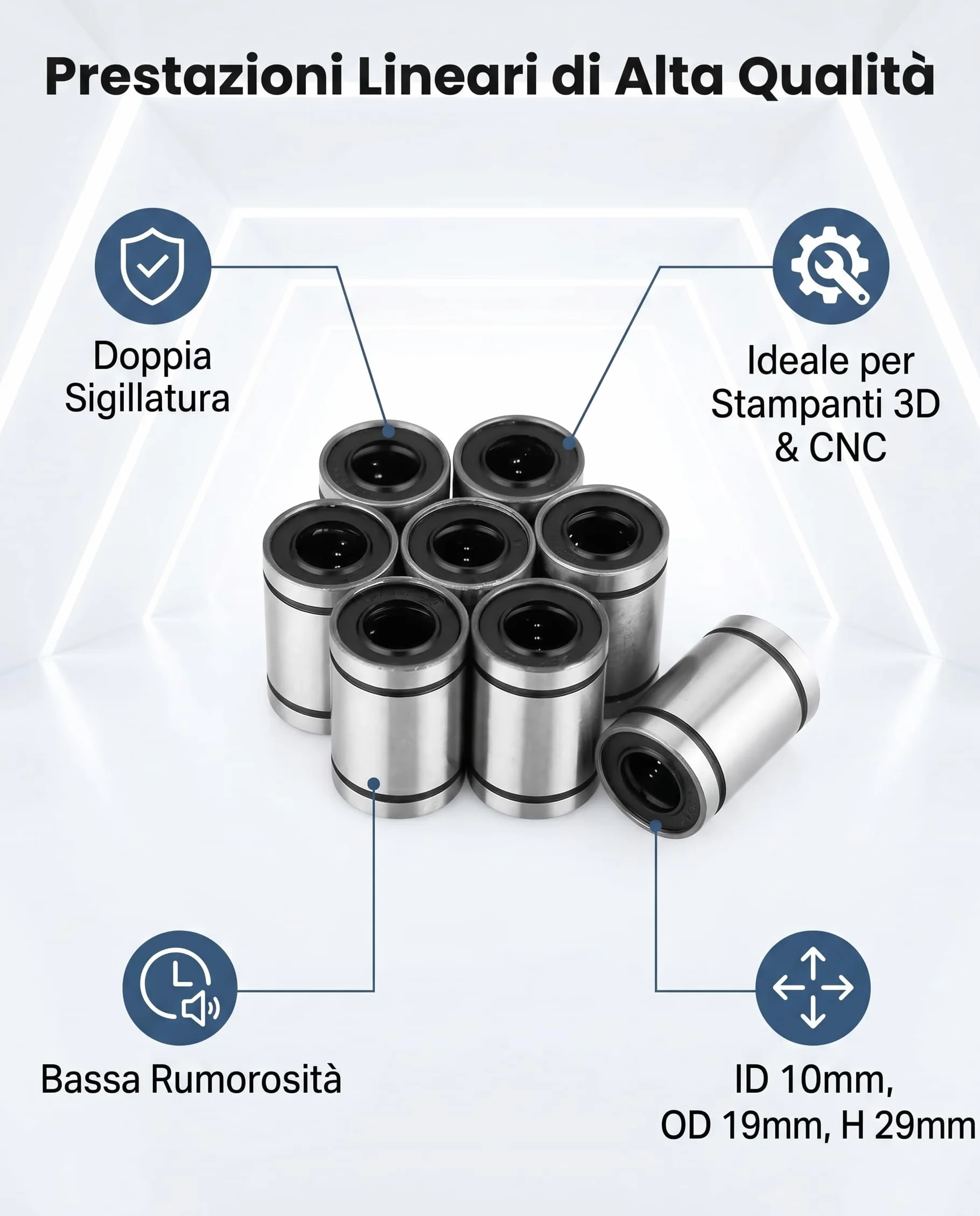 Linearne łożyska kulkowe LM10UU 10 mm do drukarki 3D CNC