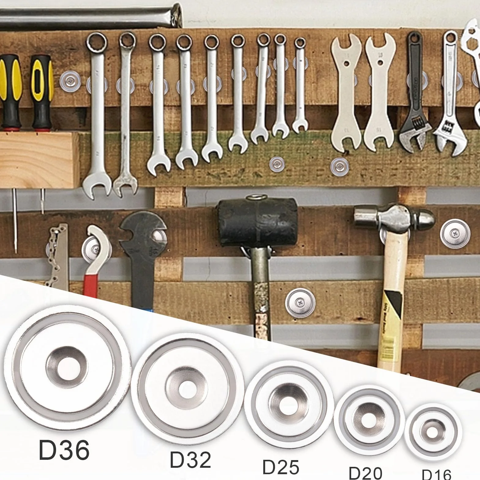 MIN CI Magnesy neodymowe 6 kg z otworem 16 x 5 mm okrągłe gwintowane 12 sztuk