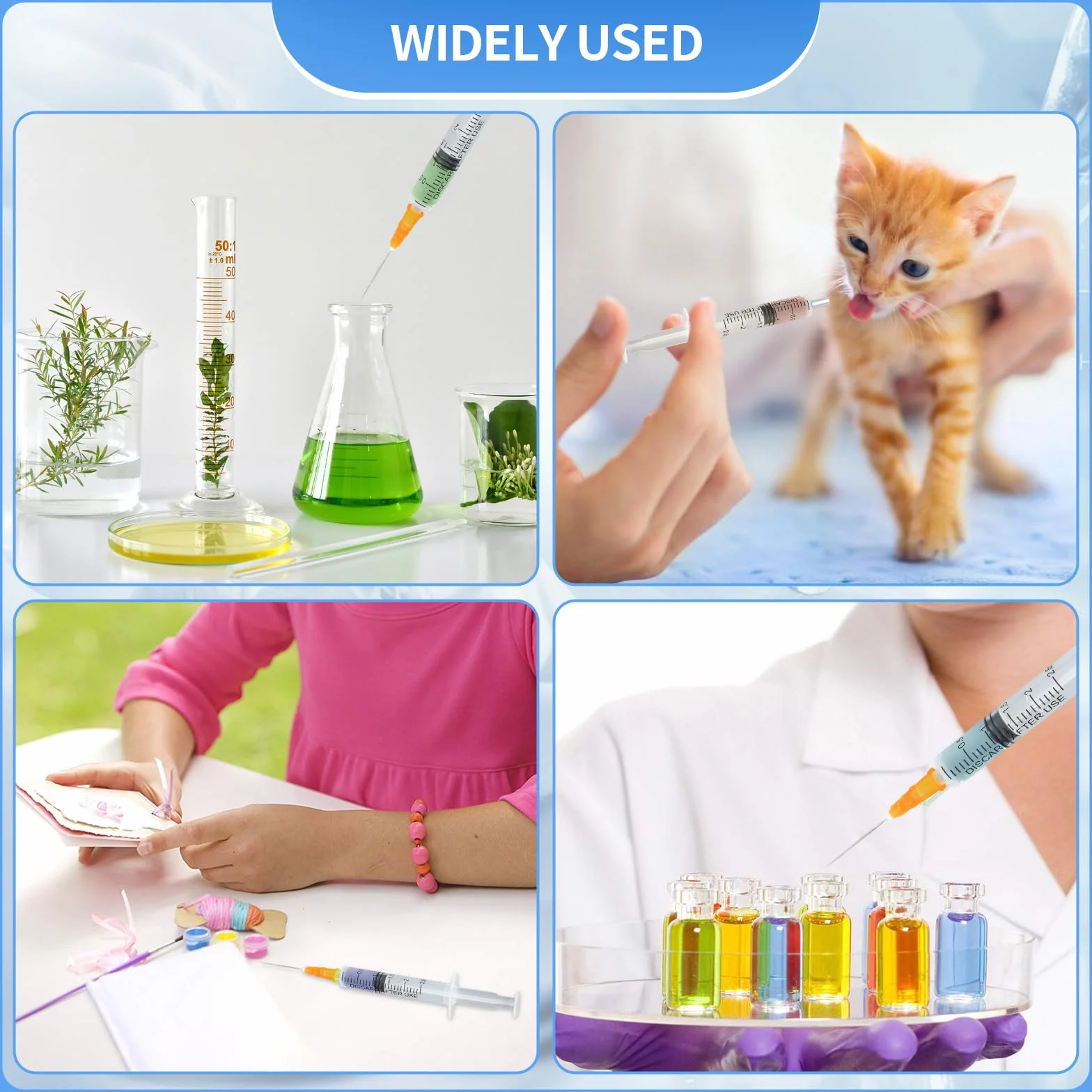 40 sztuk strzykawek z tworzywa sztucznego z igłą, wszechstronne strzykawki 2,5 ml, plastikowa strzykawka pakowana pojedynczo, strzykawki dozujące z nasadkami do ogrodu, do pielęgnacji zwierząt