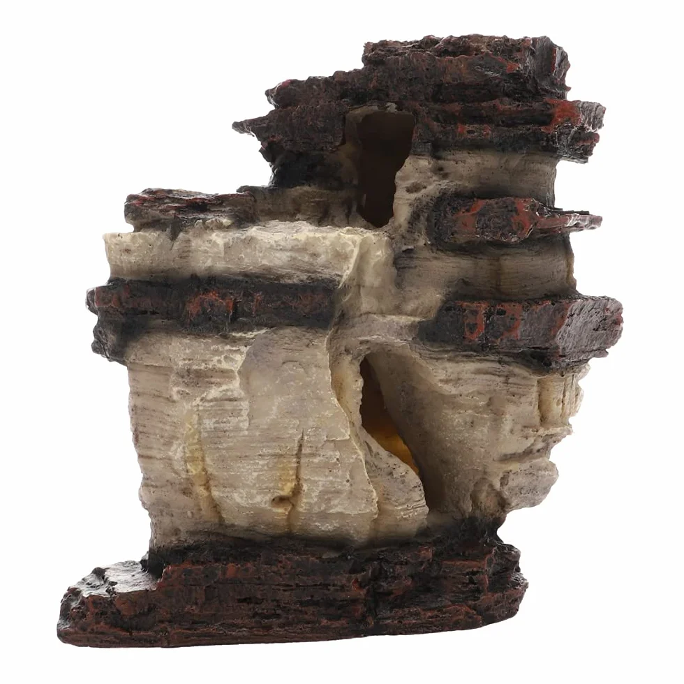 Hobby 40207 Sztuczne Kamienie do Dekoracji w Akwariach i Terrariach, 17 x 9 x 17 cm, Brązowy/Szary