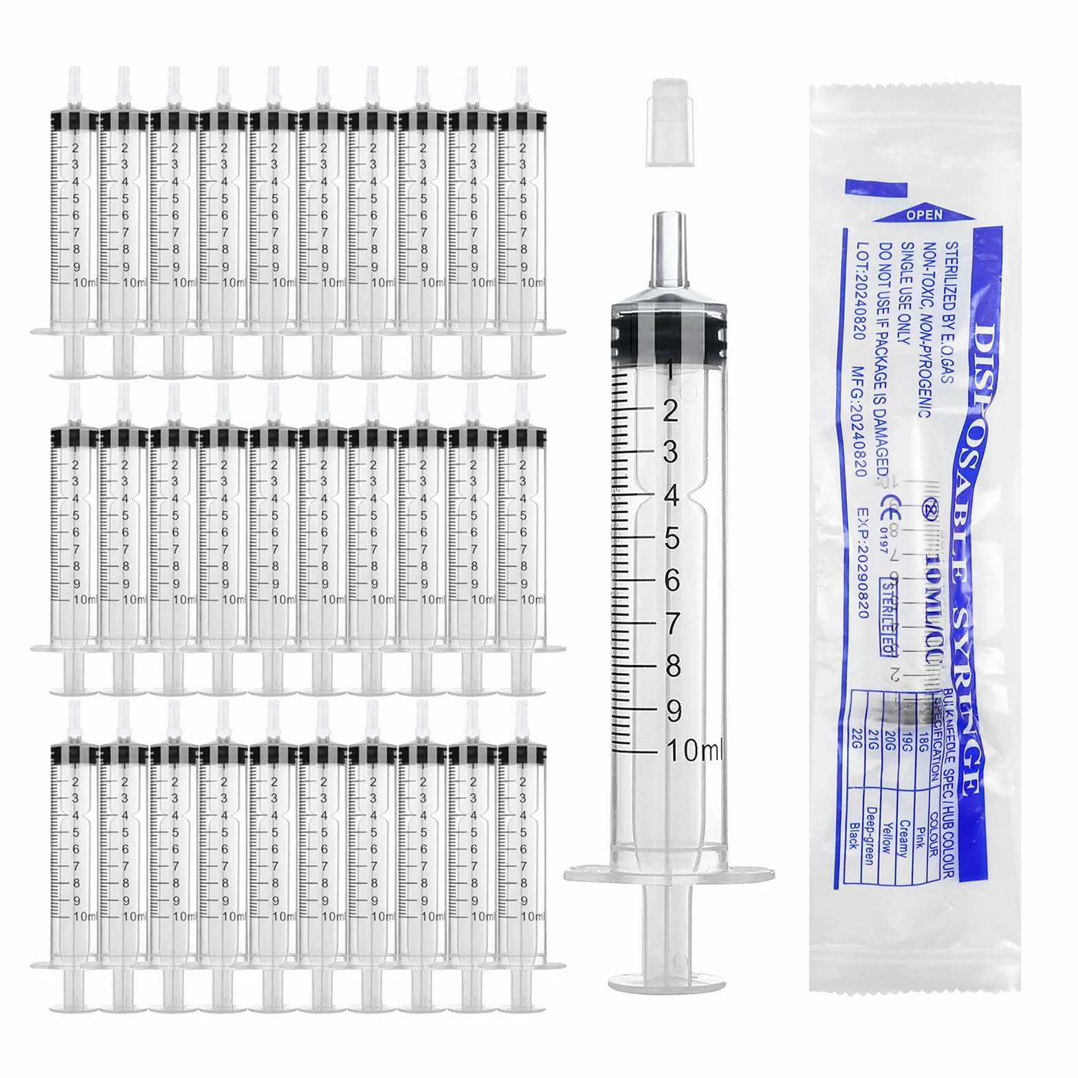 Strzykawki 10 ml 30 sztuk jednorazowe z nasadką dozujące