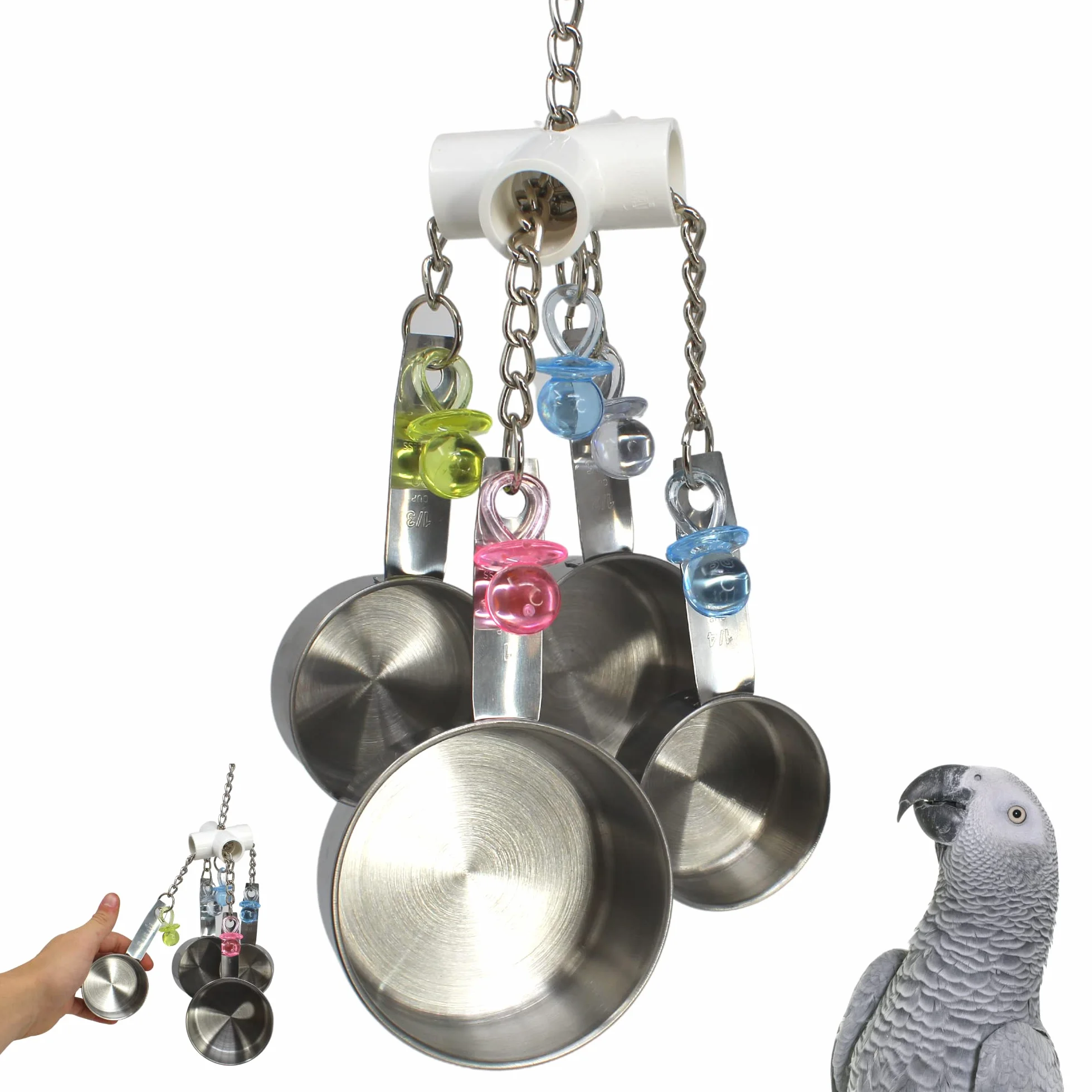 Clacker ptak zabawka papuga klatka zabawki klatki afrykański szary Amazon Conure Cockatoo