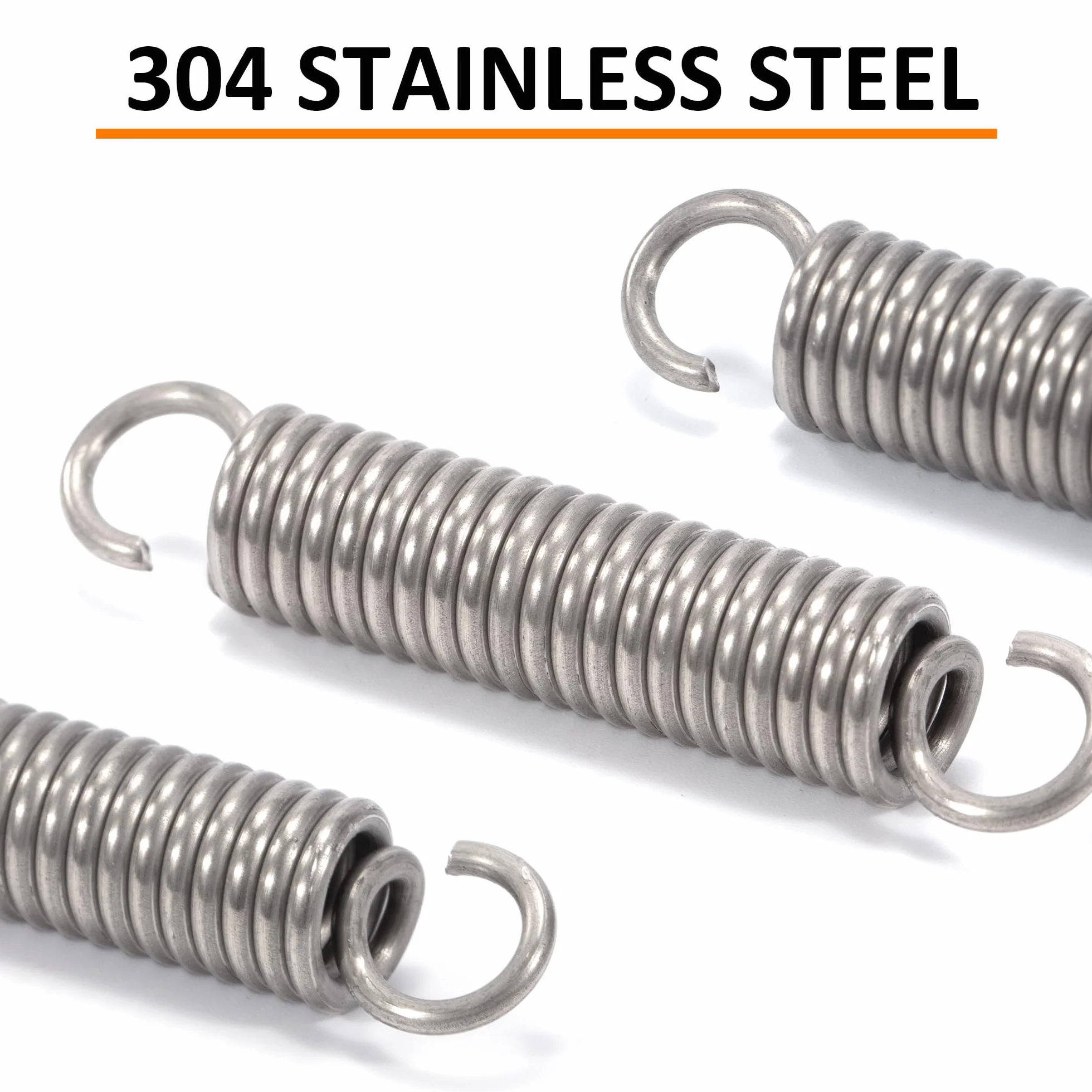 Sprężyny naciągowe stal szlachetna 50 mm średnica zewnętrzna 10 mm drut 1,6 mm siła 7,9 kg 8 sztuk