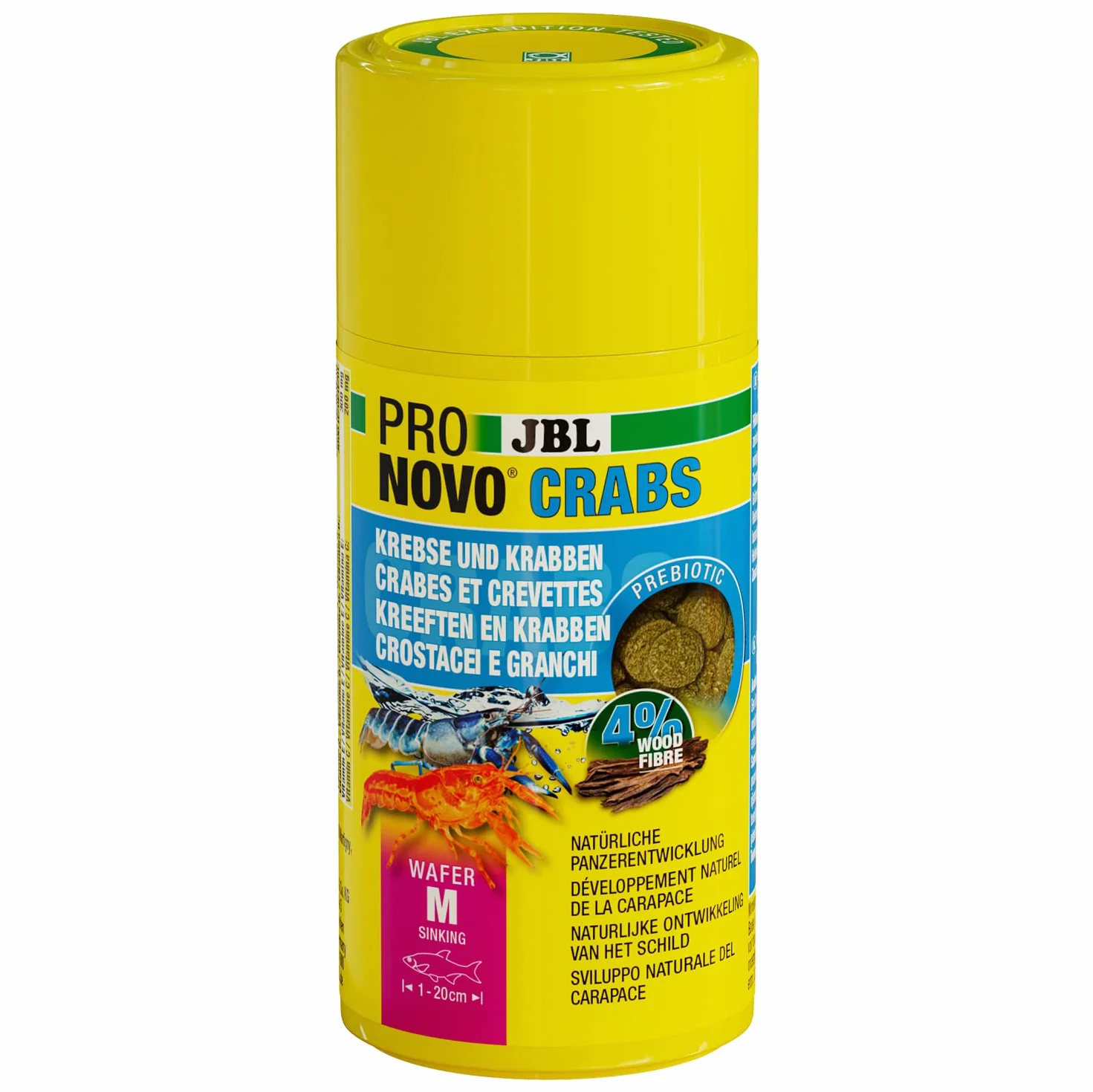 JBL PRONOVO CRABS WAFER, podstawa dla raków, kraby i krewetek olbrzymich 1-20 cm, granulki do raków, rozmiar M, 100 ml