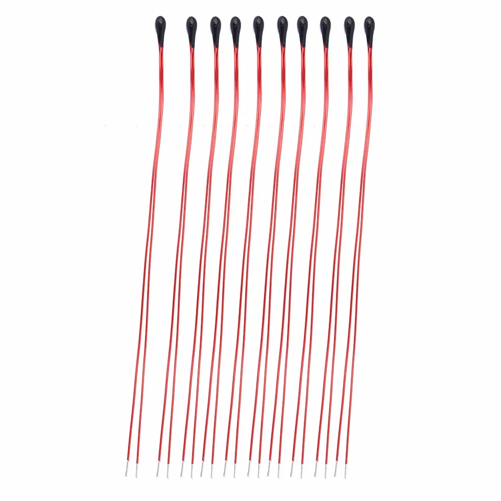10 sztuk 1 K/5 K/10 K Ohm MF52B rezystory termistorowe o wysokiej czułości z 60mm emaliowanym przewodowym czujnikiem temperatury (10 K)