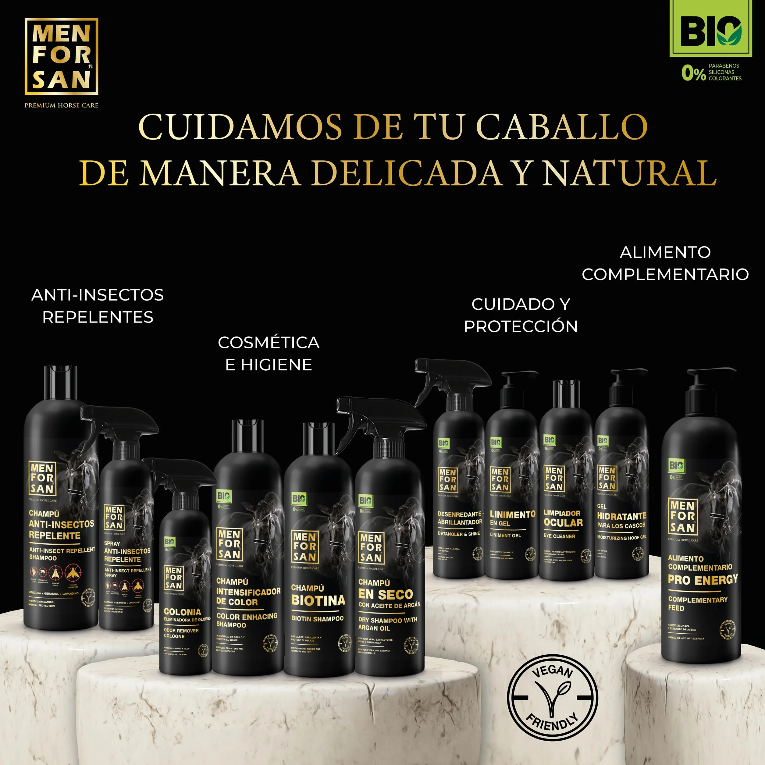 MENFORSAN Biotyna Szampon dla Koni, 1L | Bio - Wegańskie - 100% Naturalne | Pielęgnacja koni premium