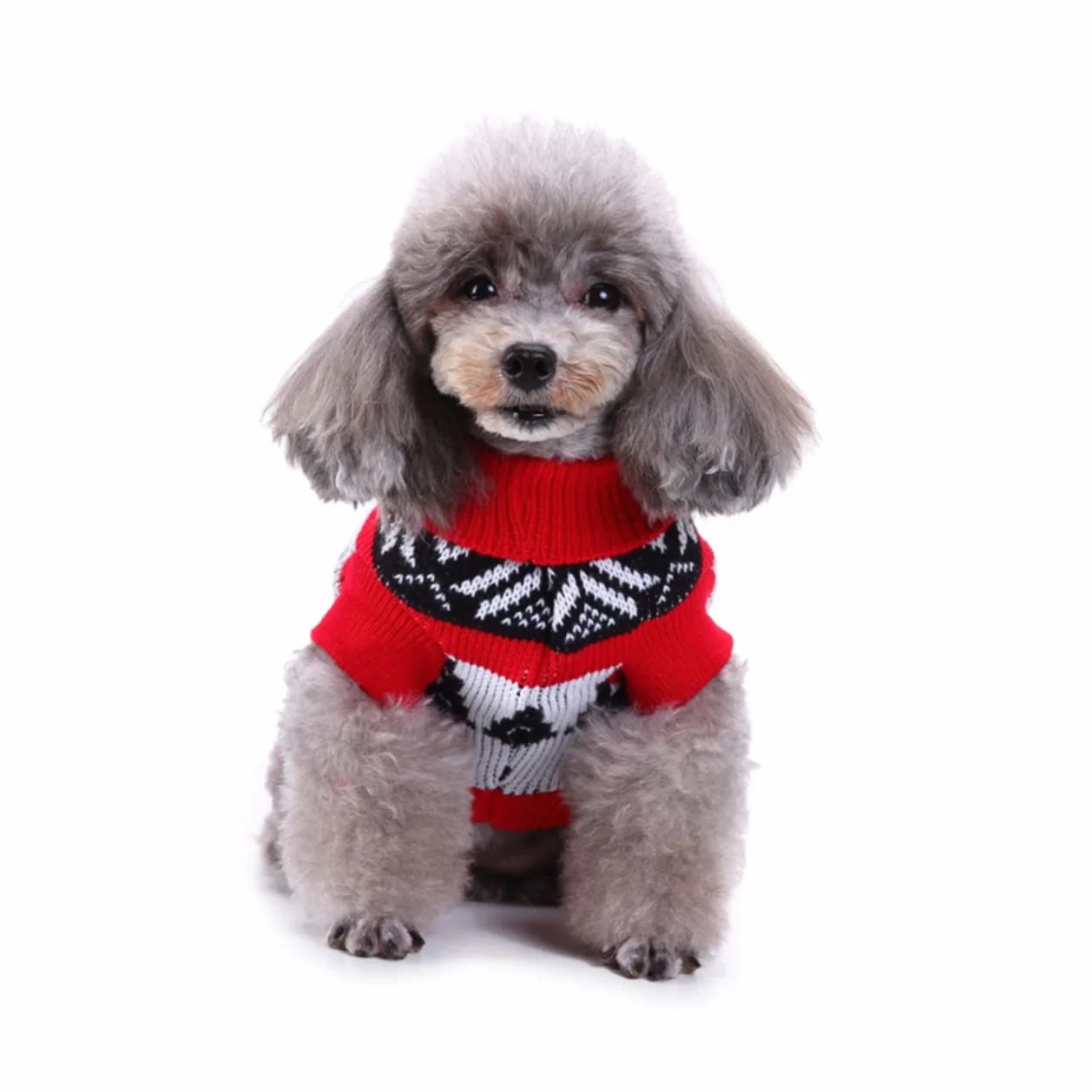 ORFOFE Sweter Dla Psa z Turtleneckiem Motyw Świąteczny Czerwony Sweter Zimę Xl Idealny Festiwale i Imprezy z Pupilem Wygodny i Łatwy Praniu Doskonały Świąteczne Zdjęcia
