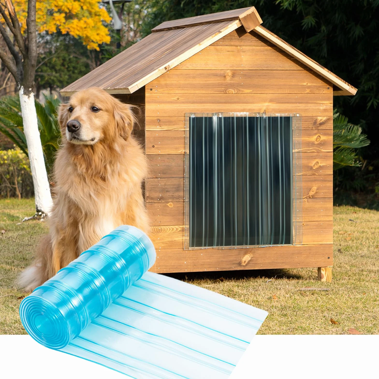 Uross Zapasowe klapy do drzwi dla pies, przezroczysty pasek plastikowy, zasłona 20 cm x 330 cm, zasłona spinająca z PCW do drzwi domku