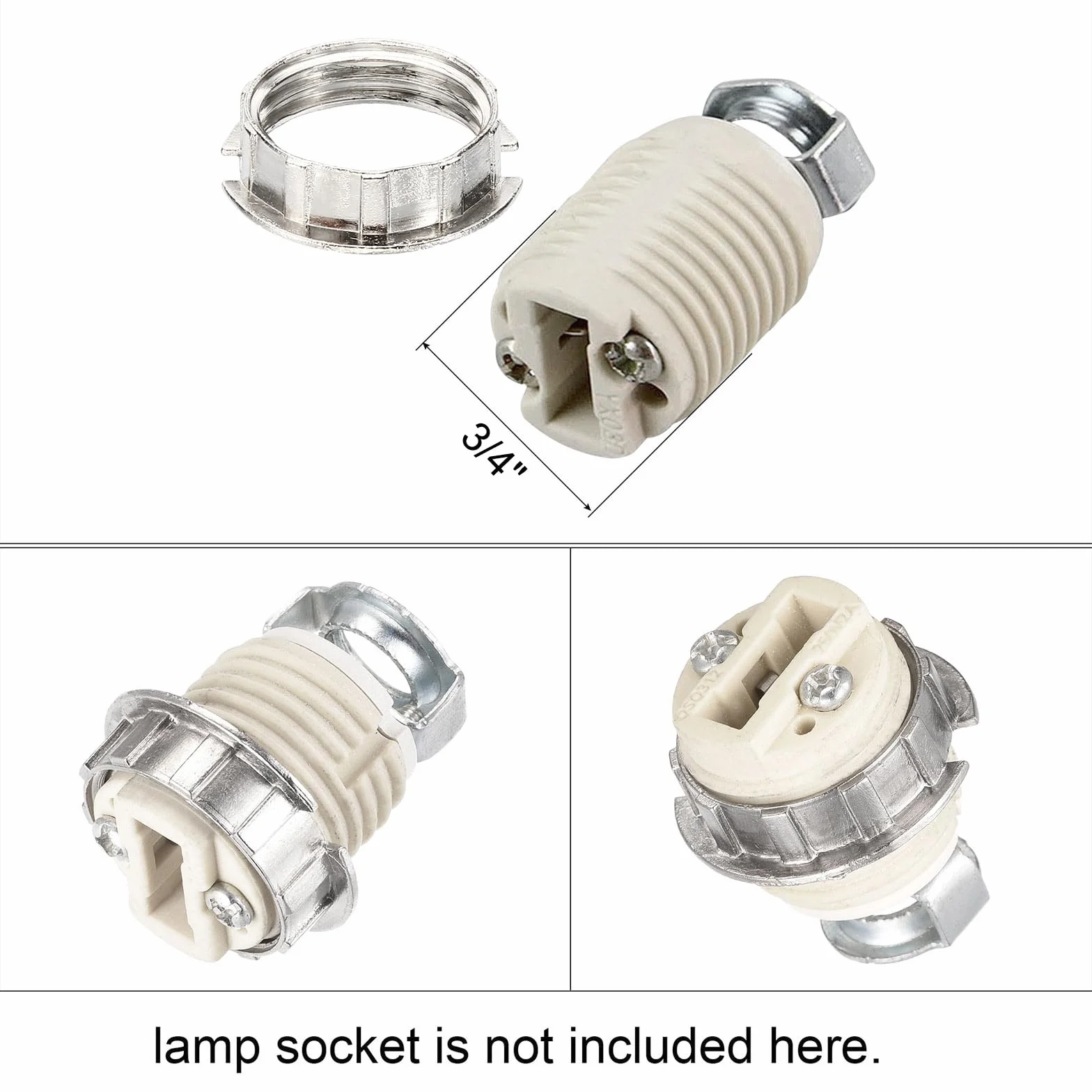 PATIKIL Pierścienie do oprawki G9 5 sztuk adapter uchwytu klosza średnica 3/4 cala srebrny