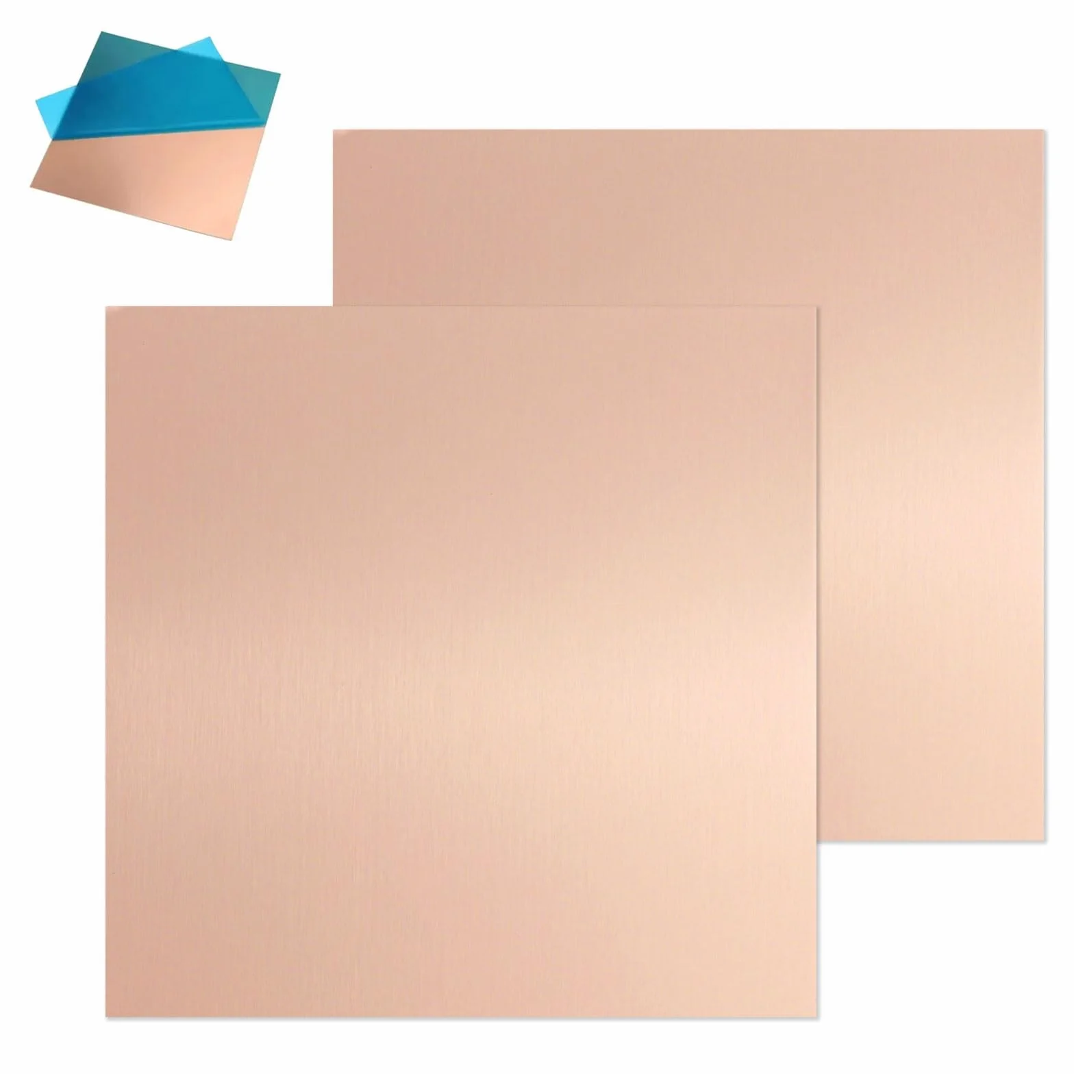 Blacha miedziana 0,5 mm x 150 mm x 150 mm 2 sztuki do biżuterii i majsterkowania