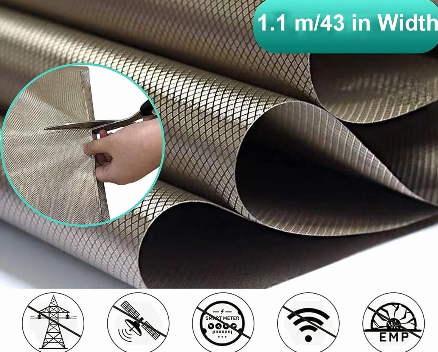 Tkanina ekranująca przewodząca przeciw promieniowaniu 1.1x3m