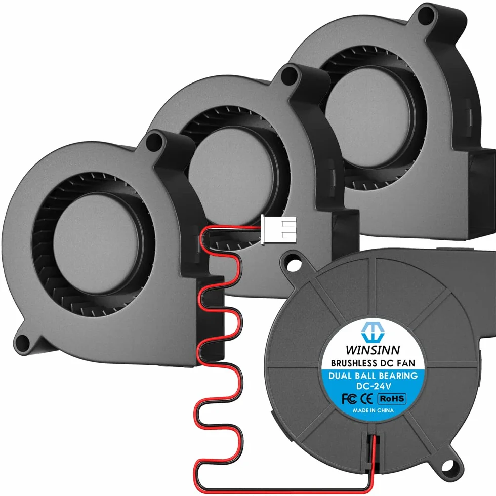 WINSINN 5015 wentylator 24 V 50 mm x 15 mm, podwójne łożysko kulkowe, bezszczotkowe chłodzenie, 4 sztuki