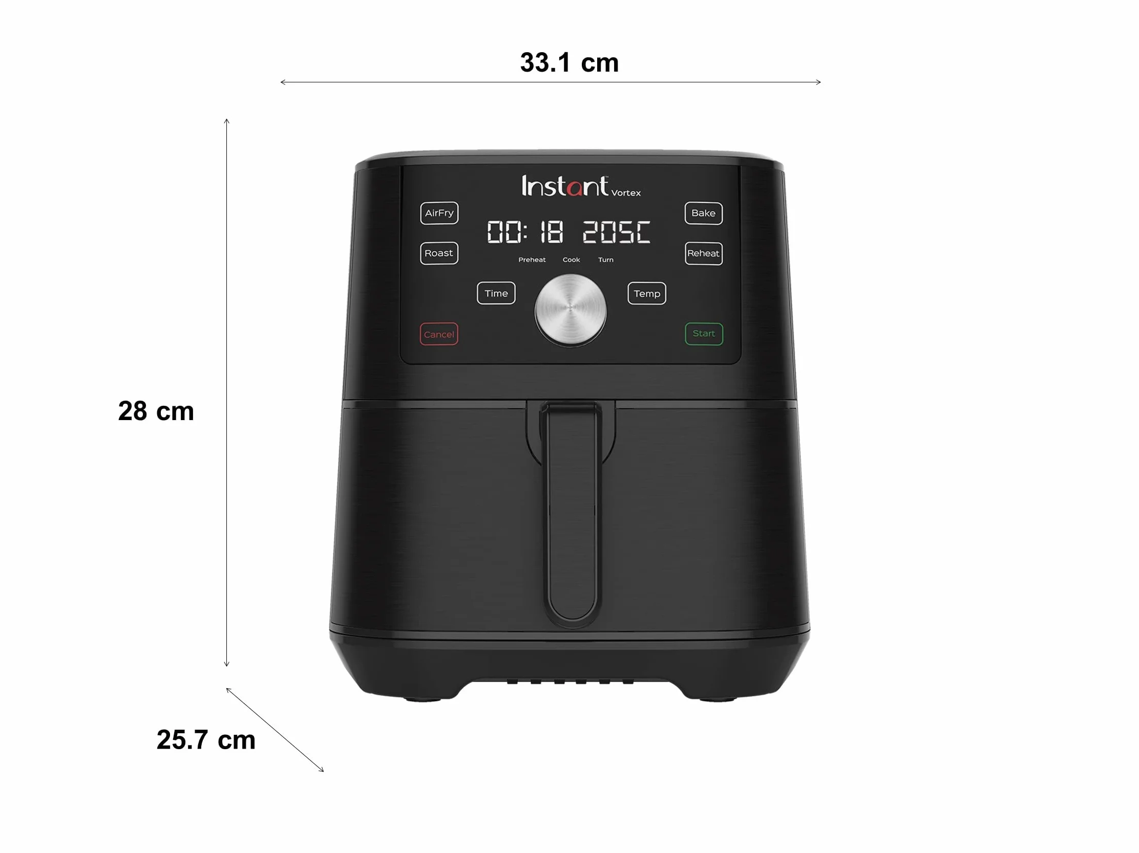 Instant Brands Vortex 6 Plus Frytkownica powietrzna 4 w 1 1700W, 3.7L - smażenie na powietrzu, pieczenie, grillowanie, odwadniacz i podgrzewacz żywności