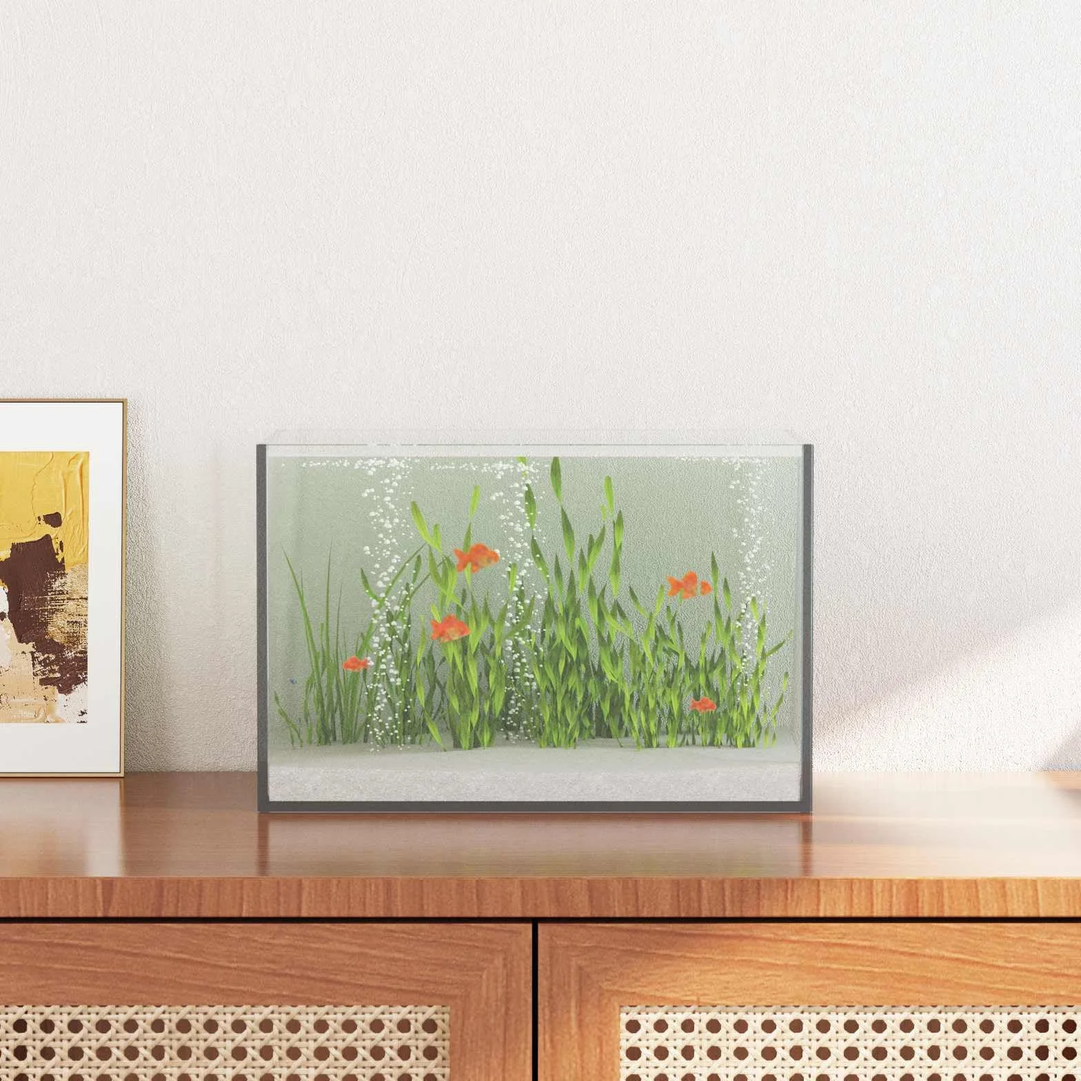 Akwarium ze zbiornikiem 30 x 20 x 20 cm, szklany zbiornik na wodę do aquascape, hodowli ryb, terrarium, kompletny zestaw z oświetleniem, filtrem, pompą, ogrzewaniem, dekoracją i akcesoriami