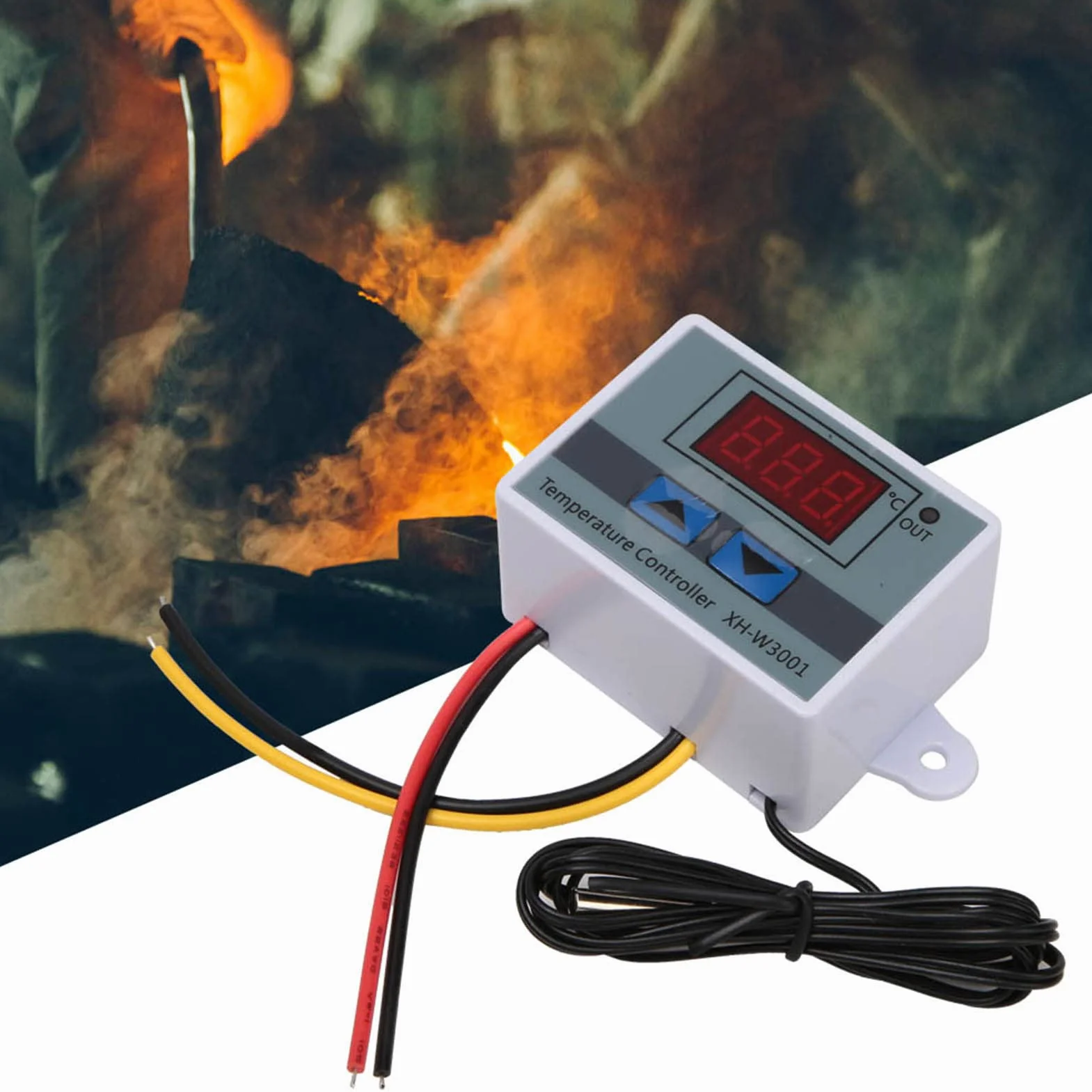 Cyfrowy regulator temperatury, cyfrowy przełącznik termostatu regulatora temperatury Xh-W3001, przełącznik termostatu z czujnikiem wodoodporności[110-220V/1500W]