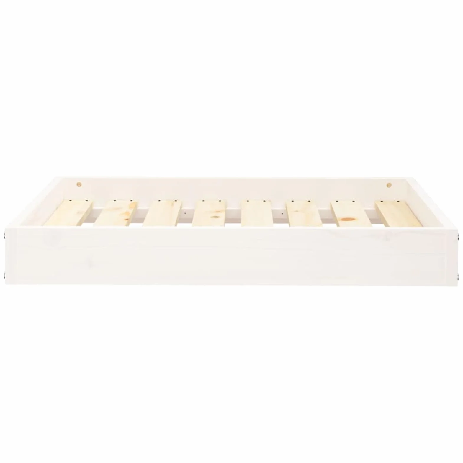 Legowisko dla psa białe 71,5 x 54 x 9 cm lite drewno sosnowe | Lite drewno sosnowe, stabilna rama drewniana, ponadczasowe prostokątne wzornictwo