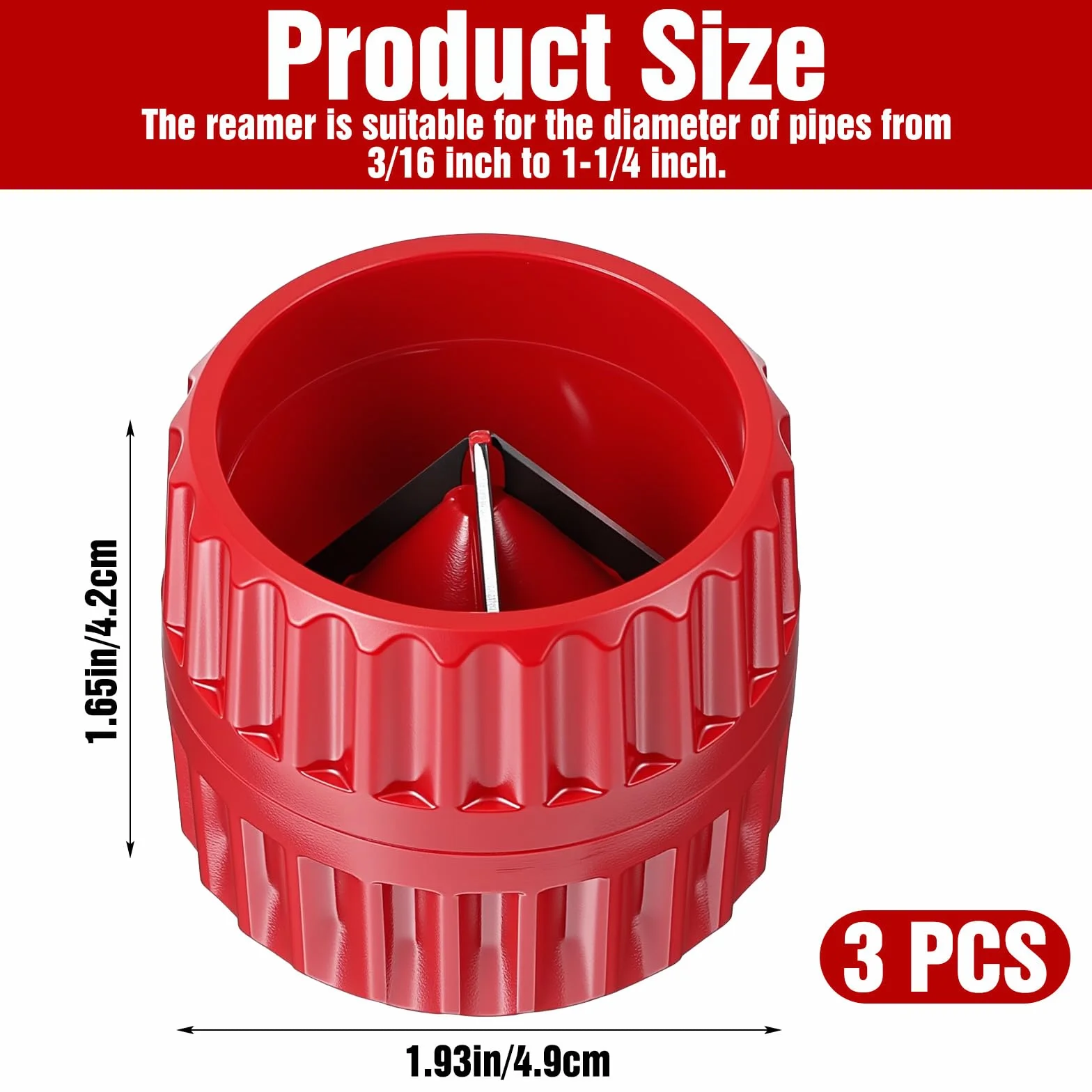 Uniwersalne narzędzie do usuwania zadziorów do rur miedzianych 2 w 1 5-38 mm czerwone