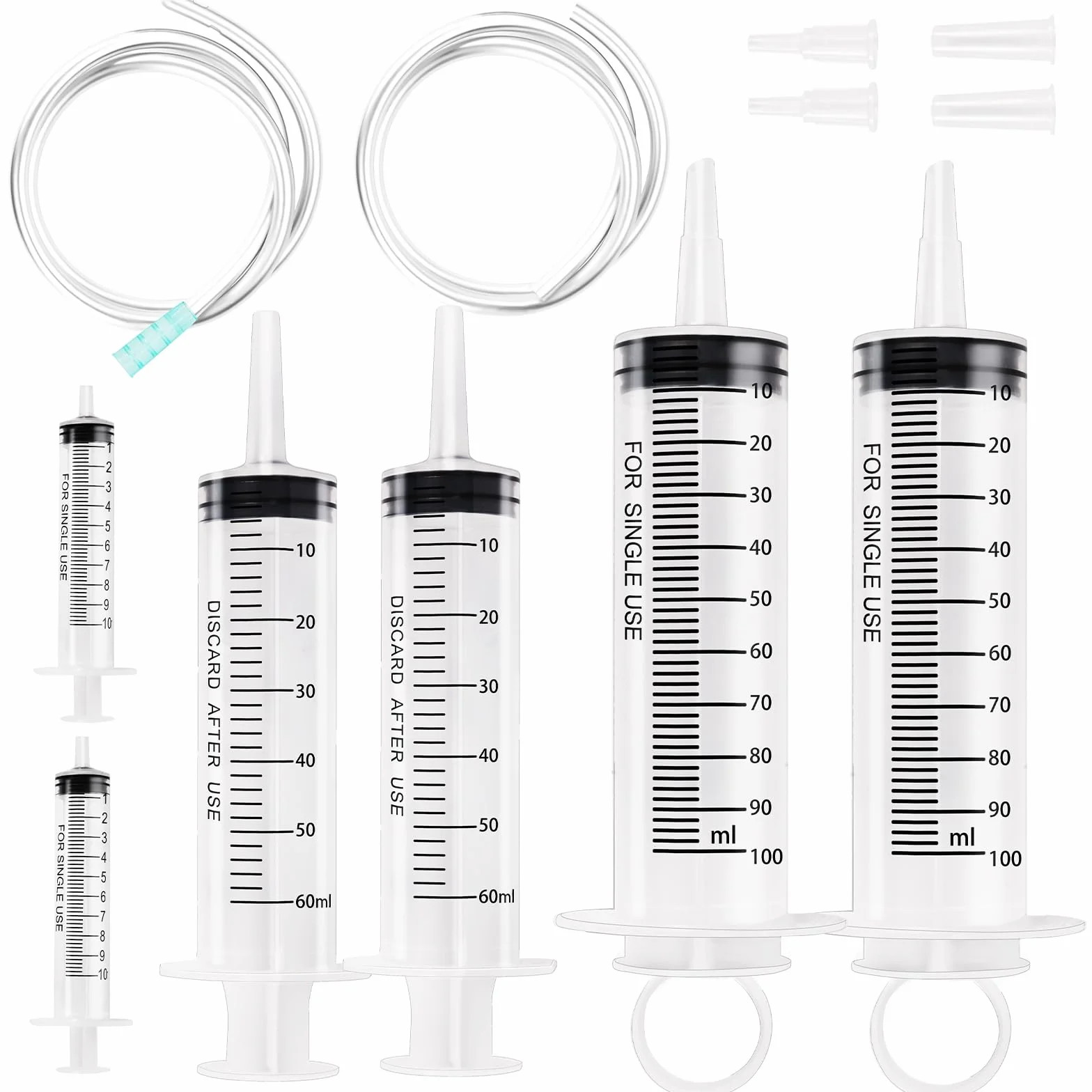 Strzykawka z tworzywa sztucznego 10 ml 60 ml 100 ml z wężem wielokrotnego użytku do laboratorium