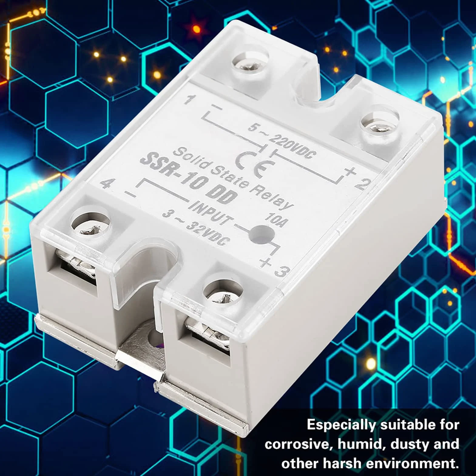SSR-10 DD 10A 5-220V DC moduł przekaźnika półprzewodnikowego do przemysłowych procesów automatyzacji