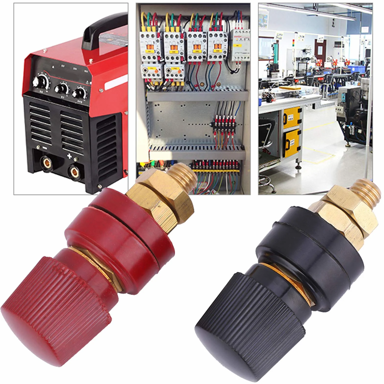 2 sztuki Słupek do bindowania Typ 55 Mosiężny regulator napięcia Listwa zaciskowa Czerwono-czarna Gwint M8 0V-380V 200A