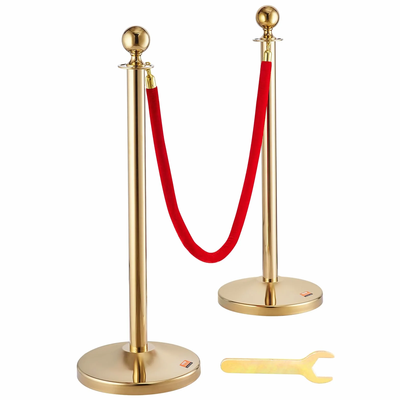 VEVOR Stanchion Post z aksamitną linką 4-pak, 152 cm, ze stali nierdzewnej, przegroda barierowa