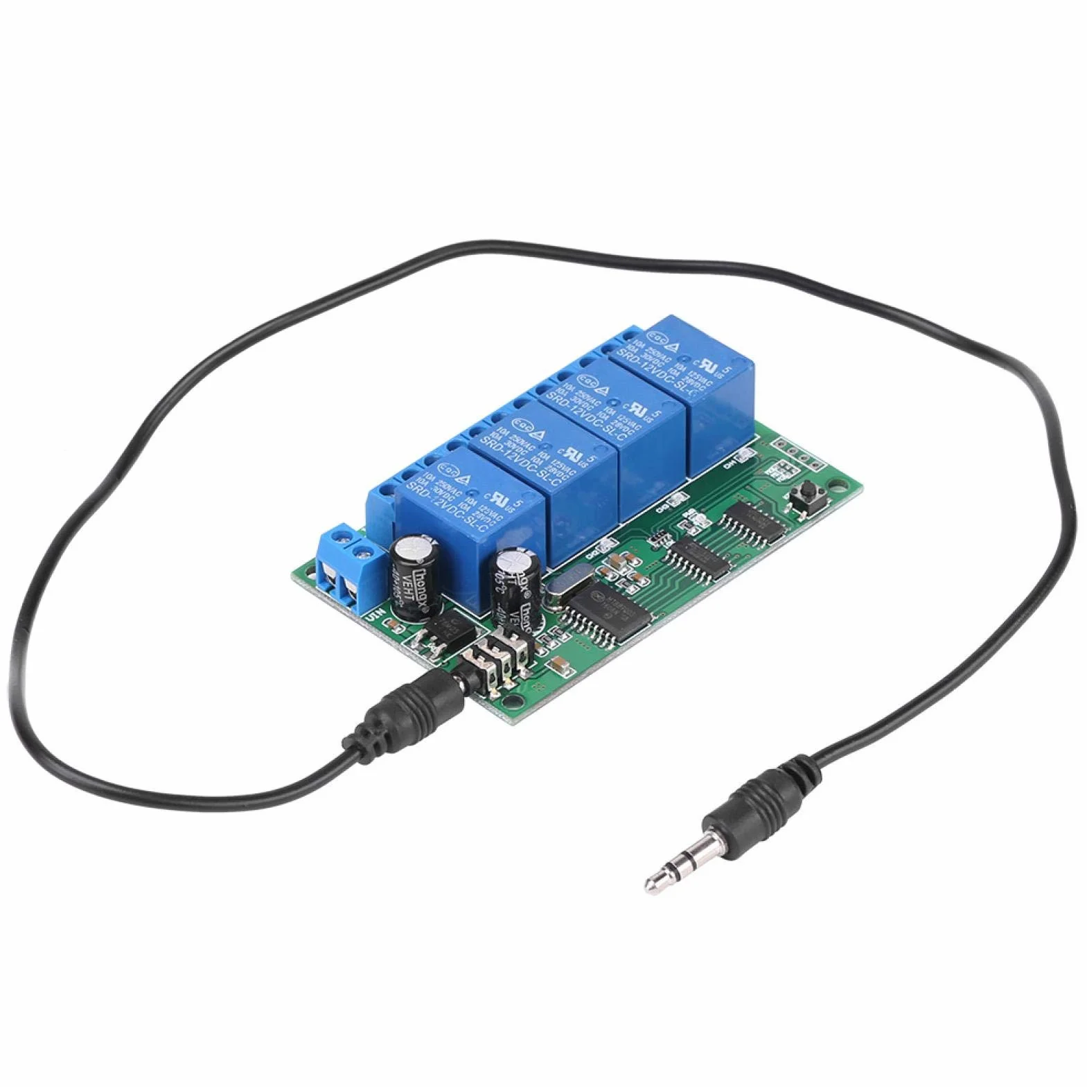 4 Kanal Decoder Relais, AD22B04 12 V DTMF Relais Modul (10 A / 250 VAC, 10 A / 125 VAC, 10 A / 30 VDC, 10 A / 28 VDC, 10 A / 12 VDC)