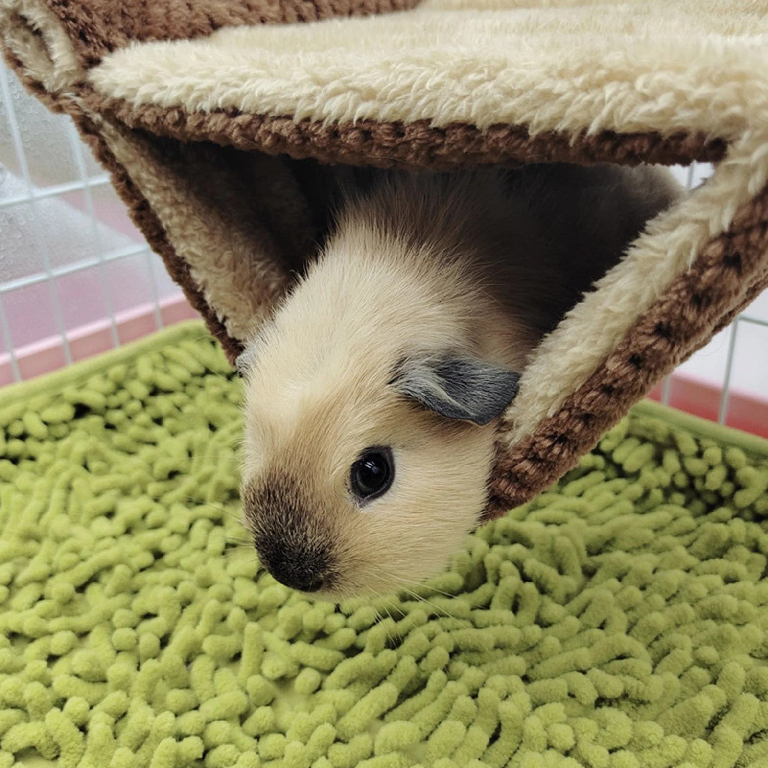 Pet Wiszący Hamak dla Małych Zwierząt - Chomik, Mysz, Szczur Huśtawka, Ciepłe Łóżko, Klatka z Łóżkiem Piętrowym (Kolor Kawy)