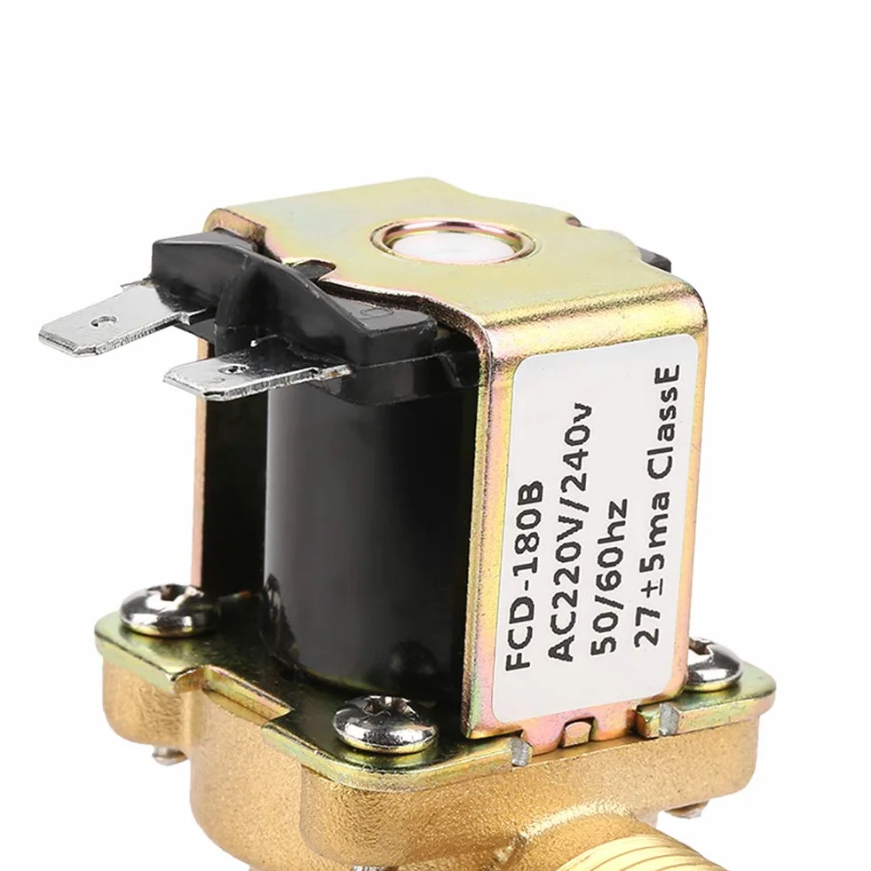 Tnfeeon Elektryczny Zawór Elektromagnetyczny z Mosiądzu AC220V G1/2 Normalnie Zamknięty do Systemów Zaopatrzenia w wodę Otwiera się Po Włączeniu Zasilania, Zapewniając niezawodną kontrolę Przepływu