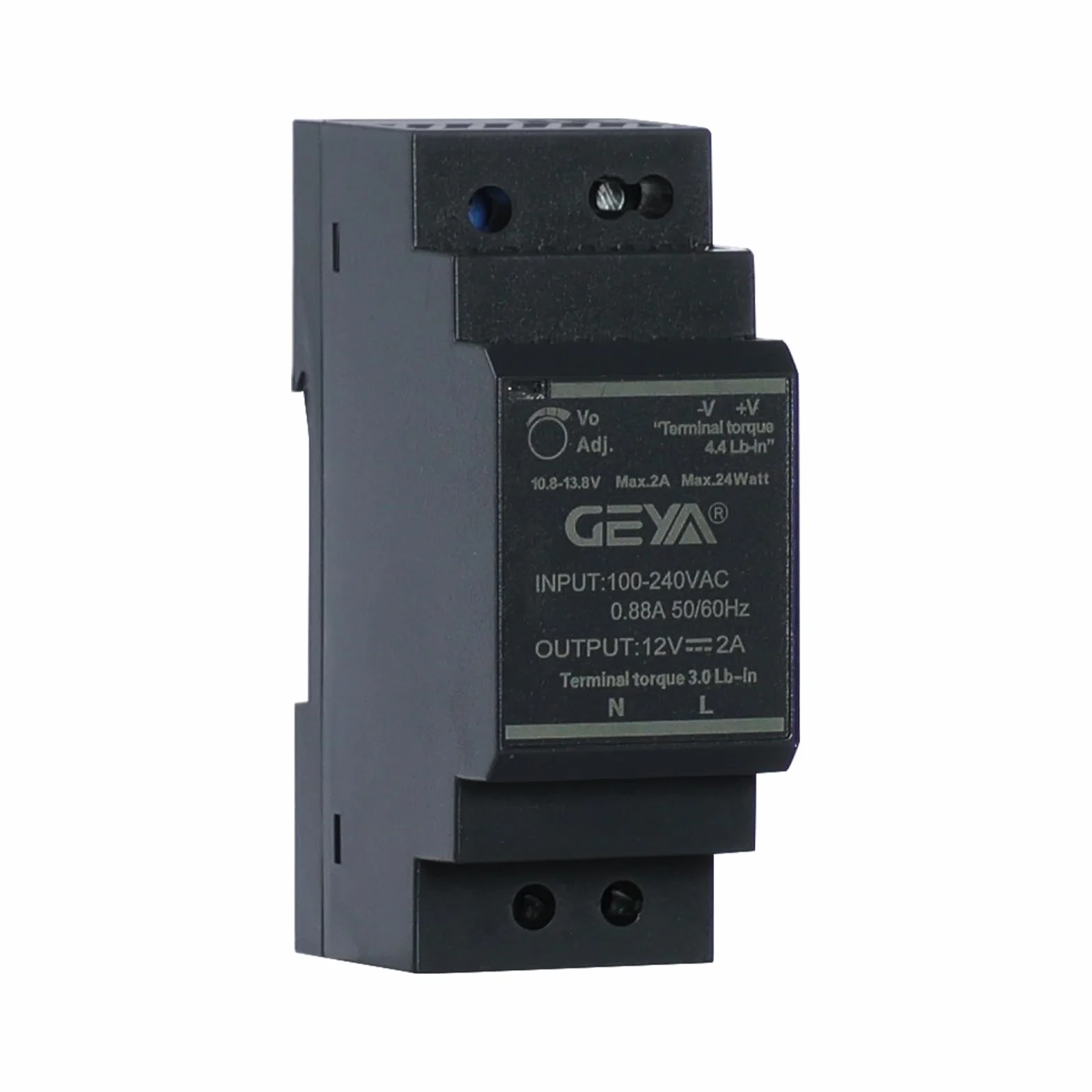 GEYA Transformator jednofazowy zasilacz przełączający do montażu na szynie DIN AC100V-240V do DC12V (GPHDR-30W-12V-2A)